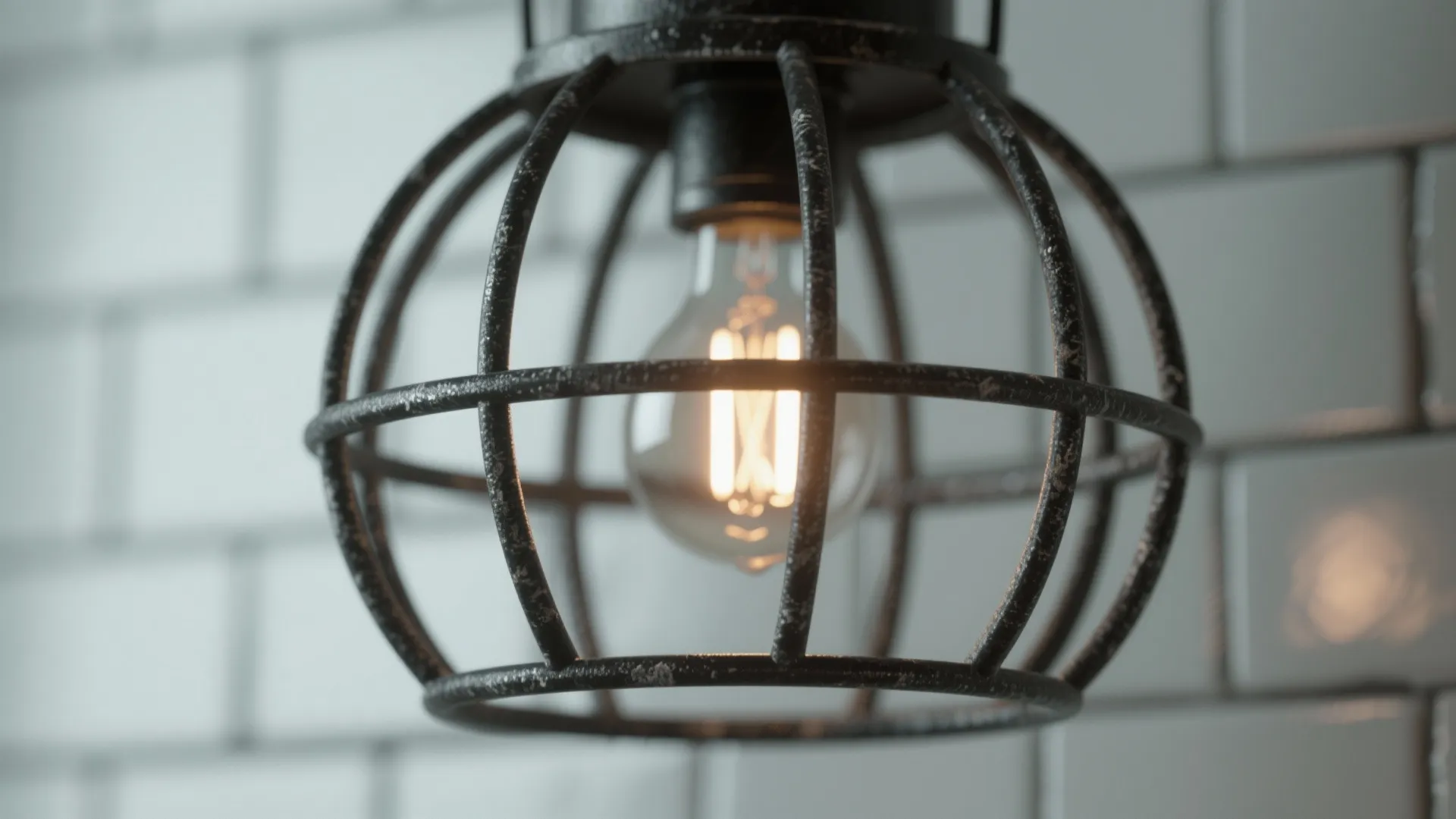 3. Industrial cage pendants for texture
