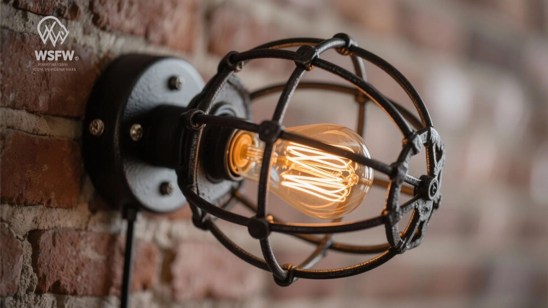Industrial Cage Lights in Blackened Steel for Texture