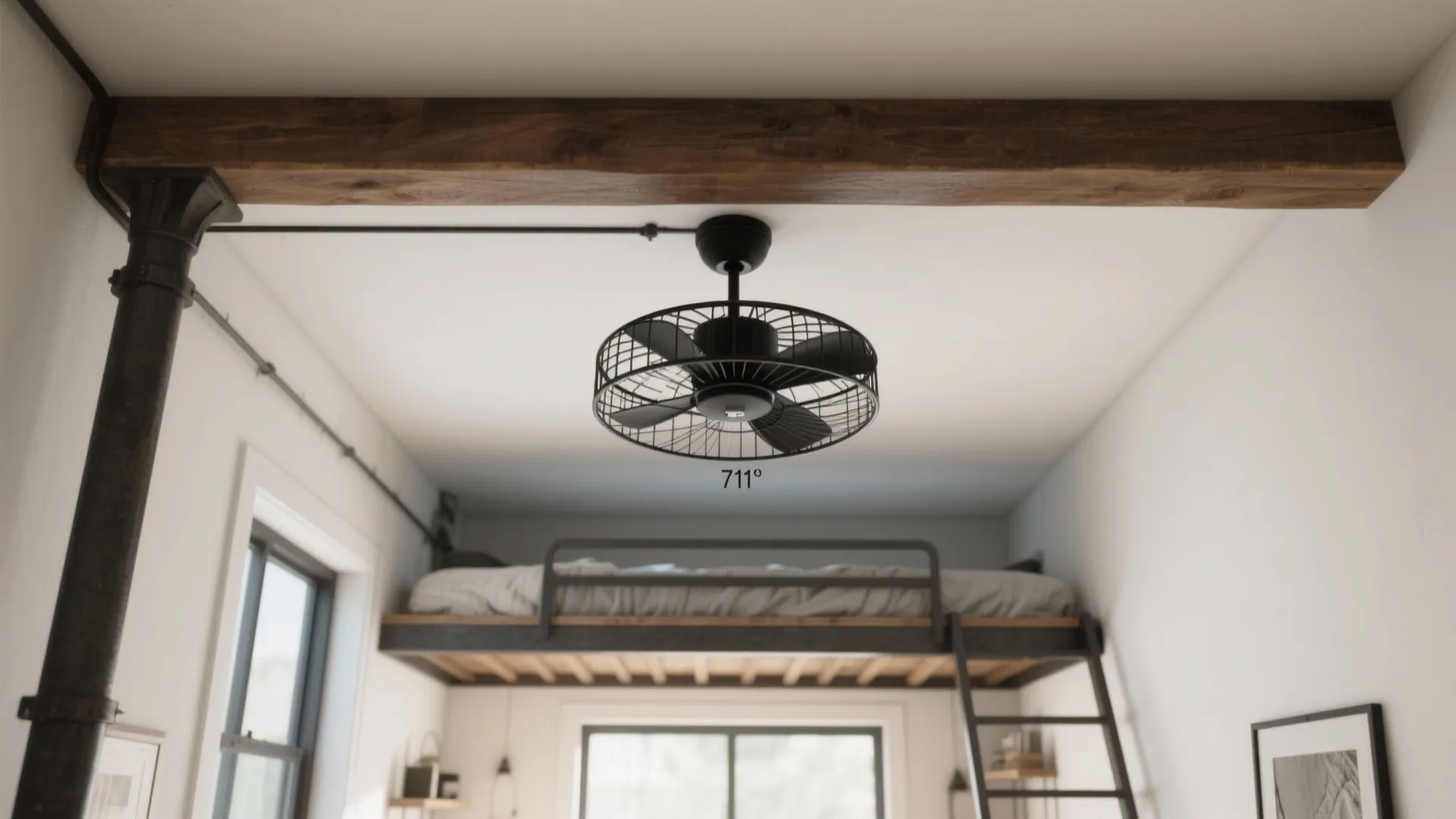 Enclosed caged ceiling fans for tight clearances