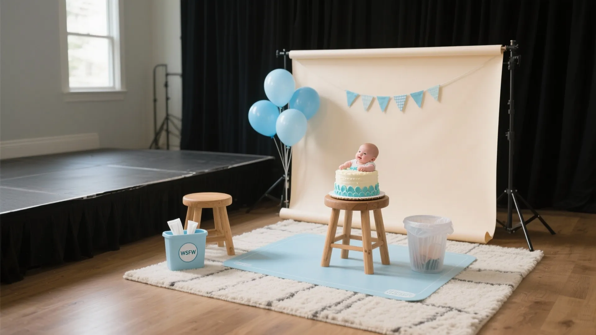 Cake Smash Corner with Easy-Clean Props
