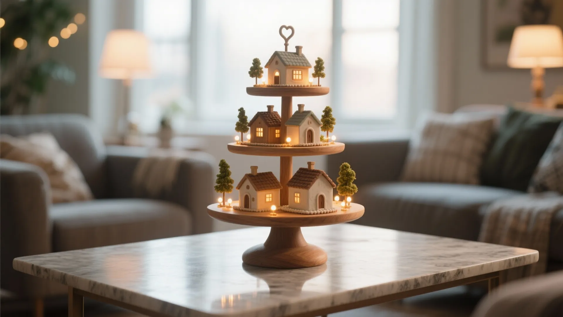 2. Tiered cake-stand display