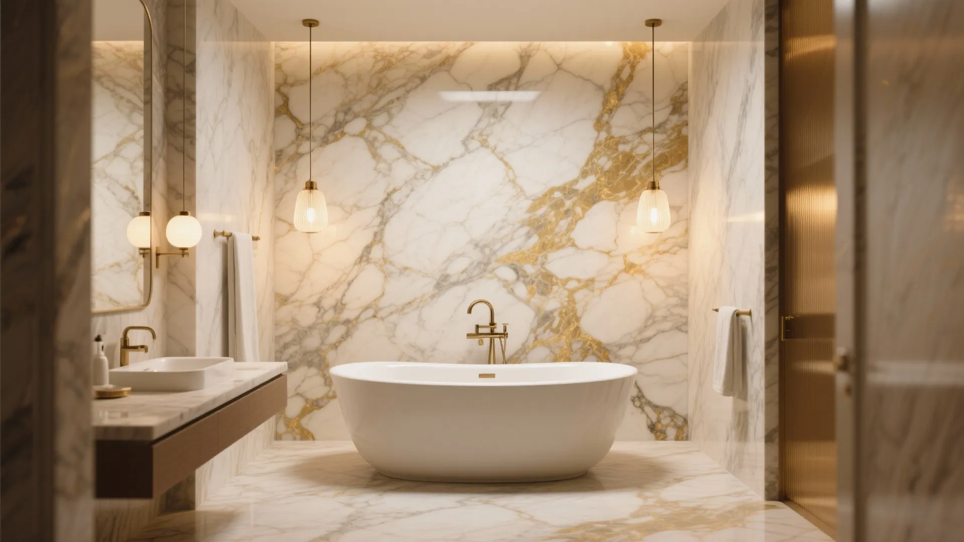 3. Calacatta Gold Statement Wall