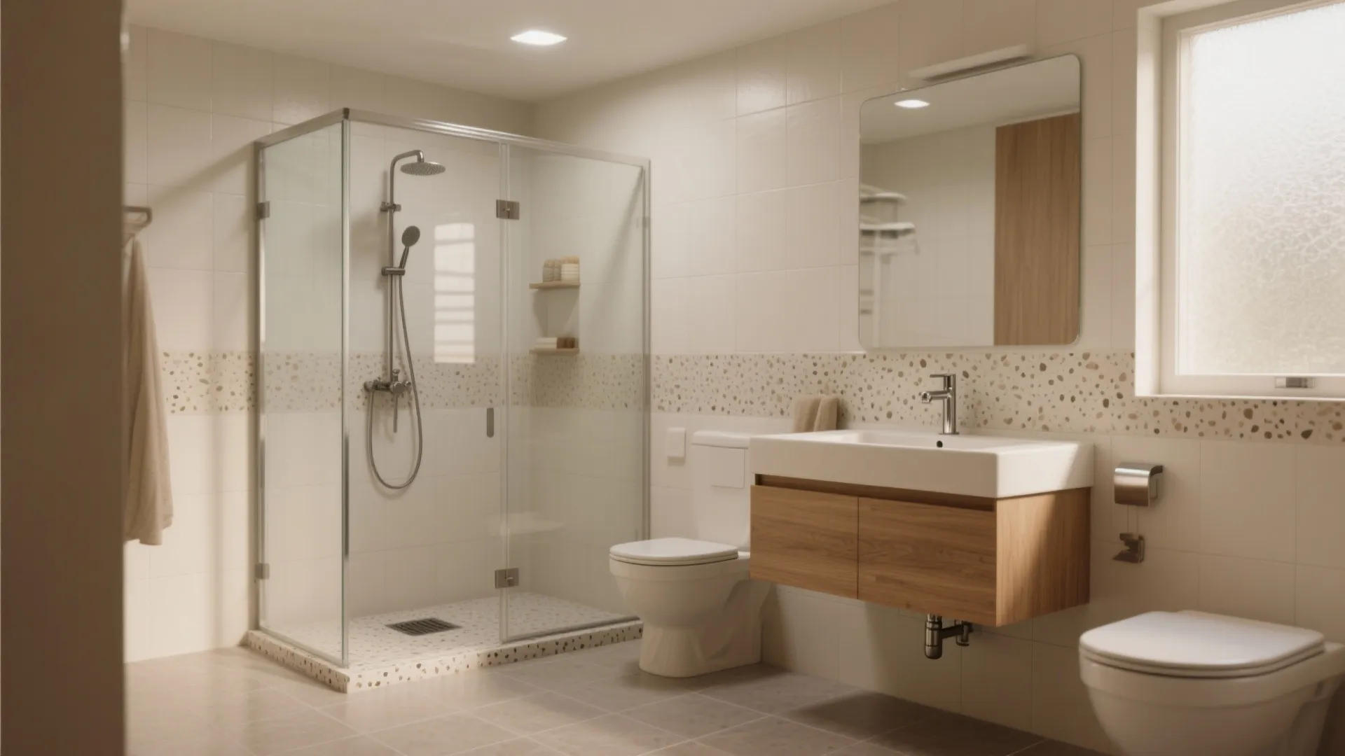 5 Simple Bathroom Tiles Design India Ideas I Use: Practical, modern, and budget-smart tile ideas crafted for Indian bathrooms, from anti-skid floors to easy-clean walls—drawn from a decade of real renovation experience.