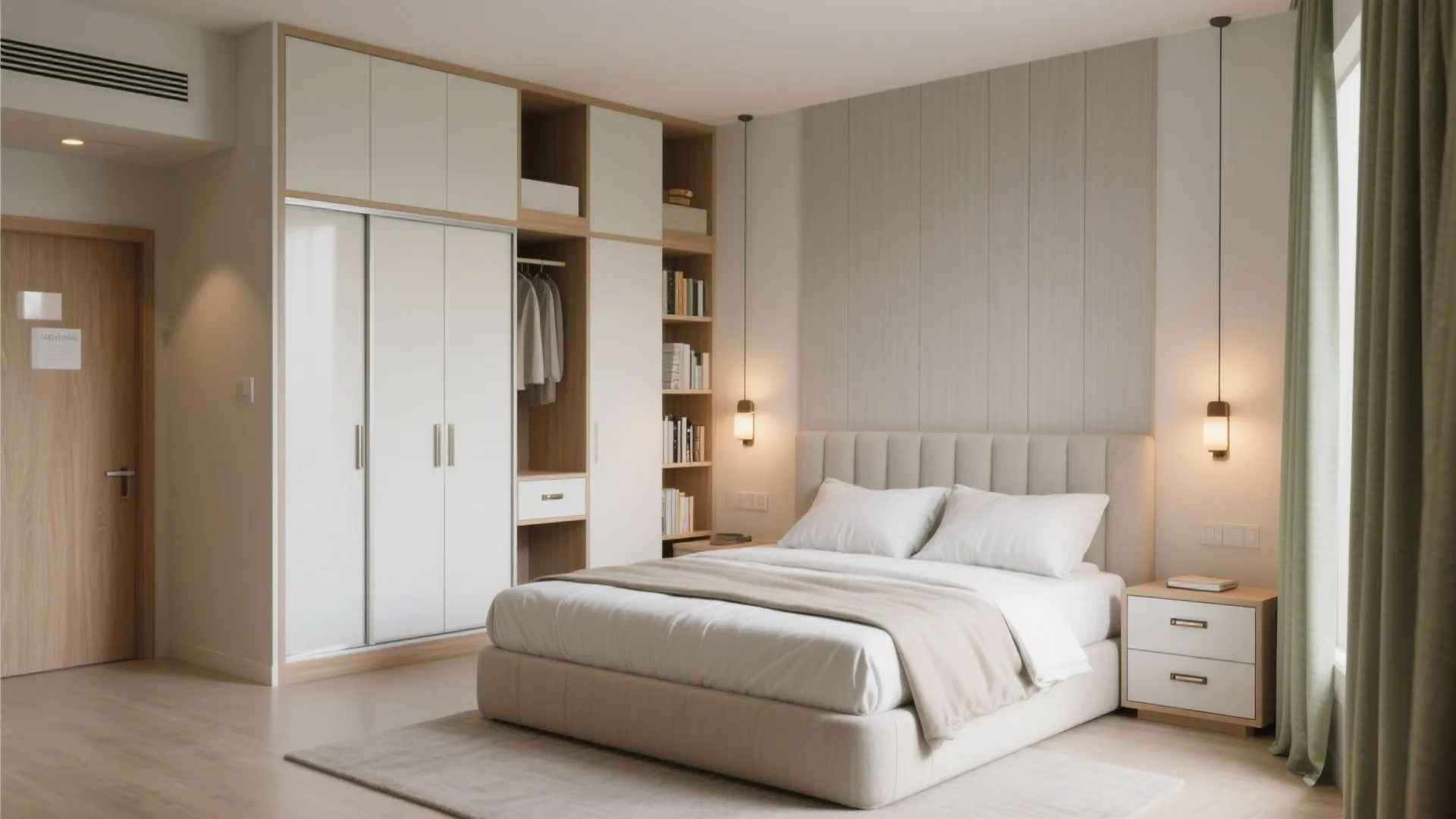 Bedroom calm with sliding wardrobes and hidden storage