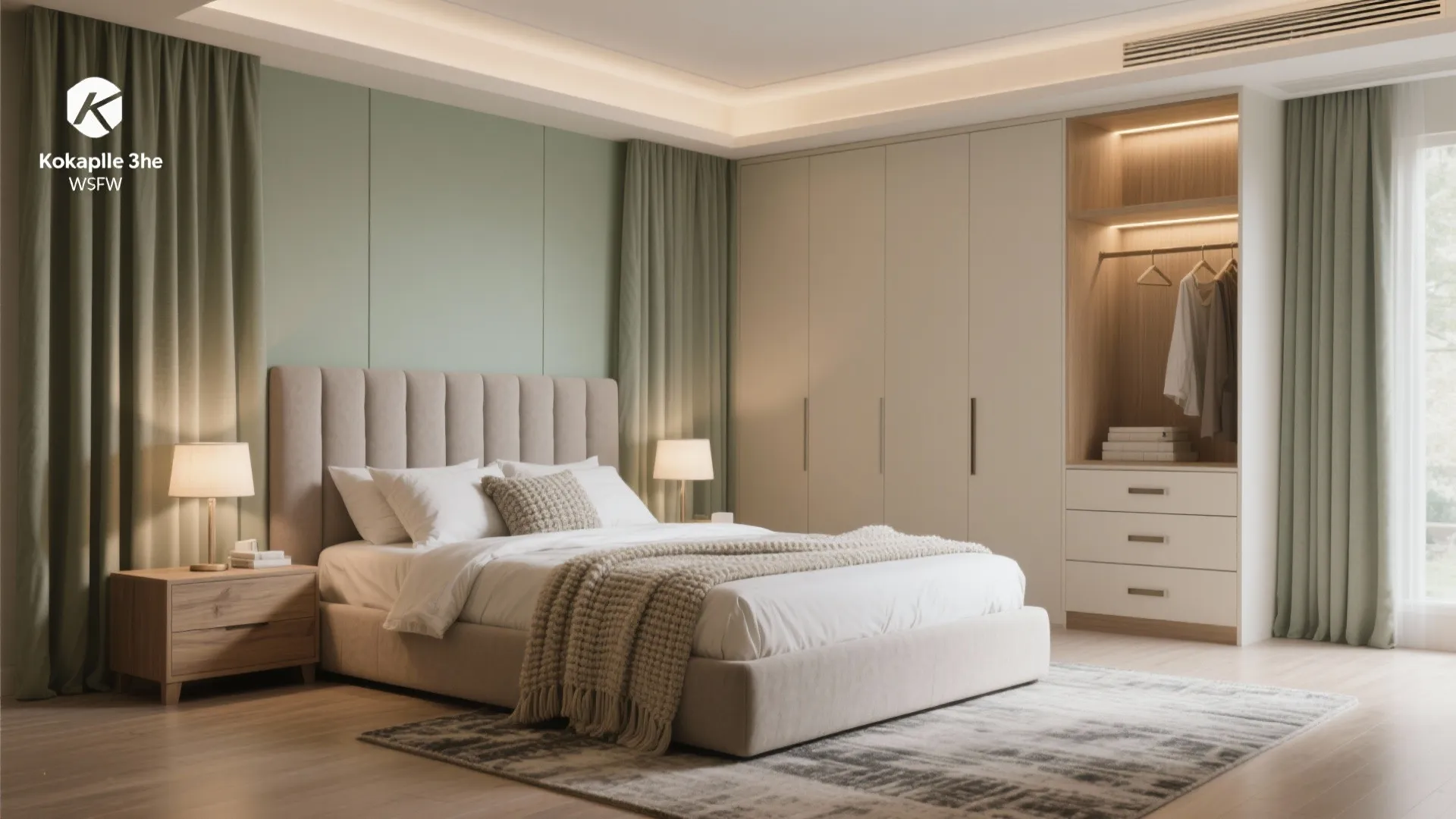 5) Bedrooms that sleep better: quiet colors, smart wardrobes, layered light