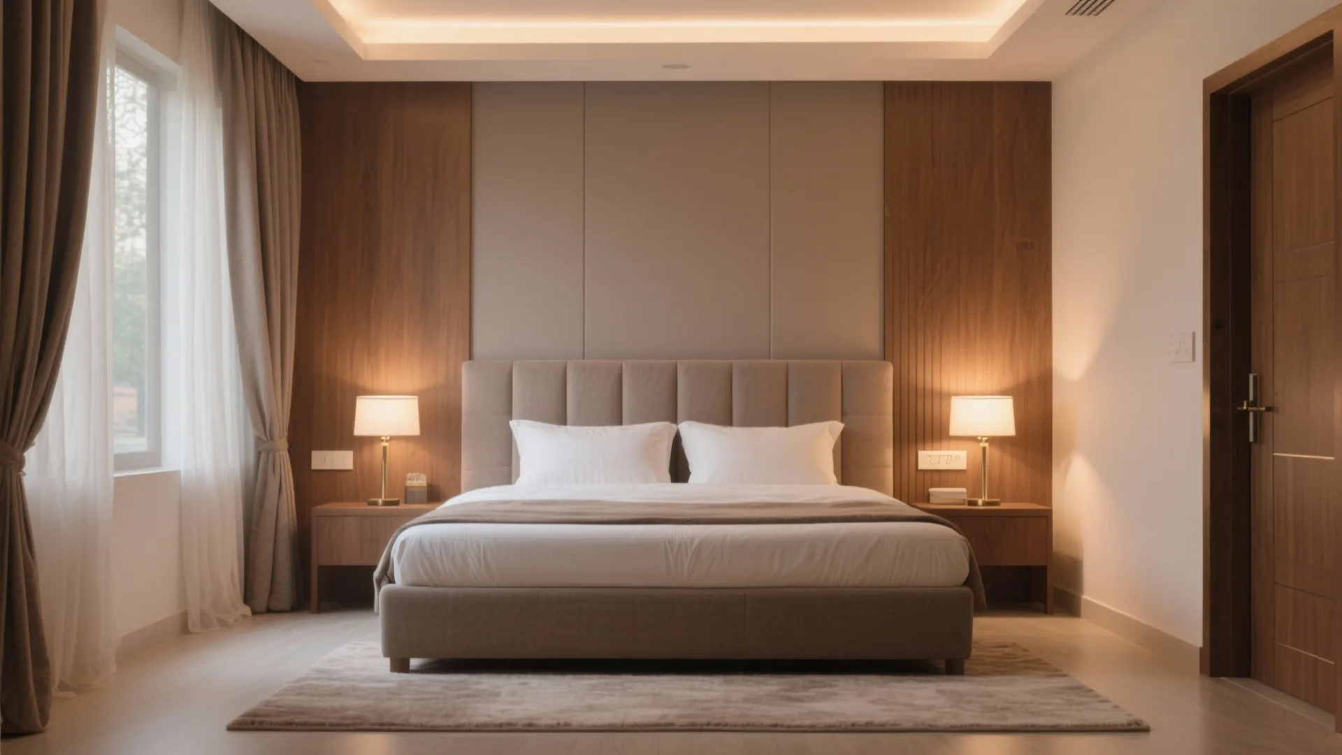 Calm bedrooms: acoustics and lighting layers