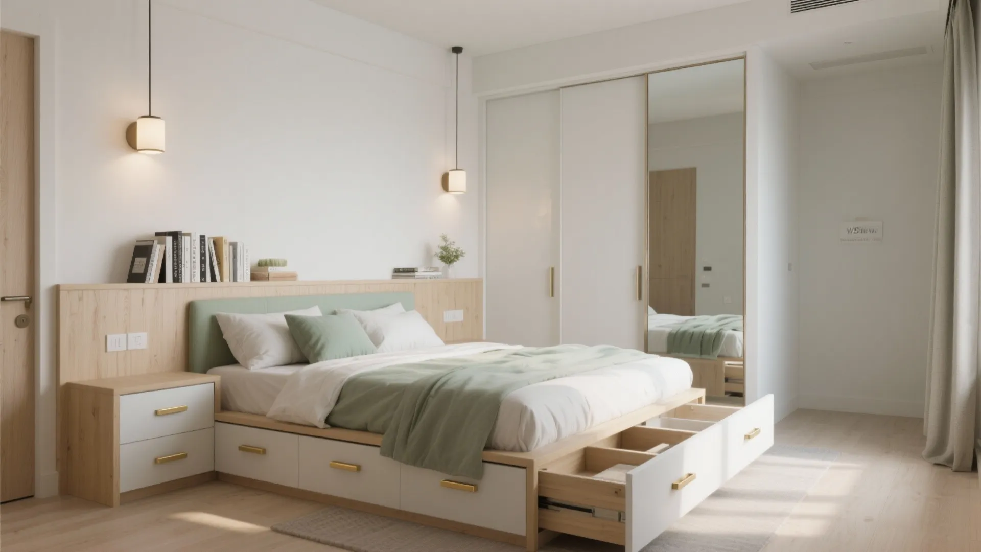 A Calming Bedroom with Storage That Doesn’t Bully the Room