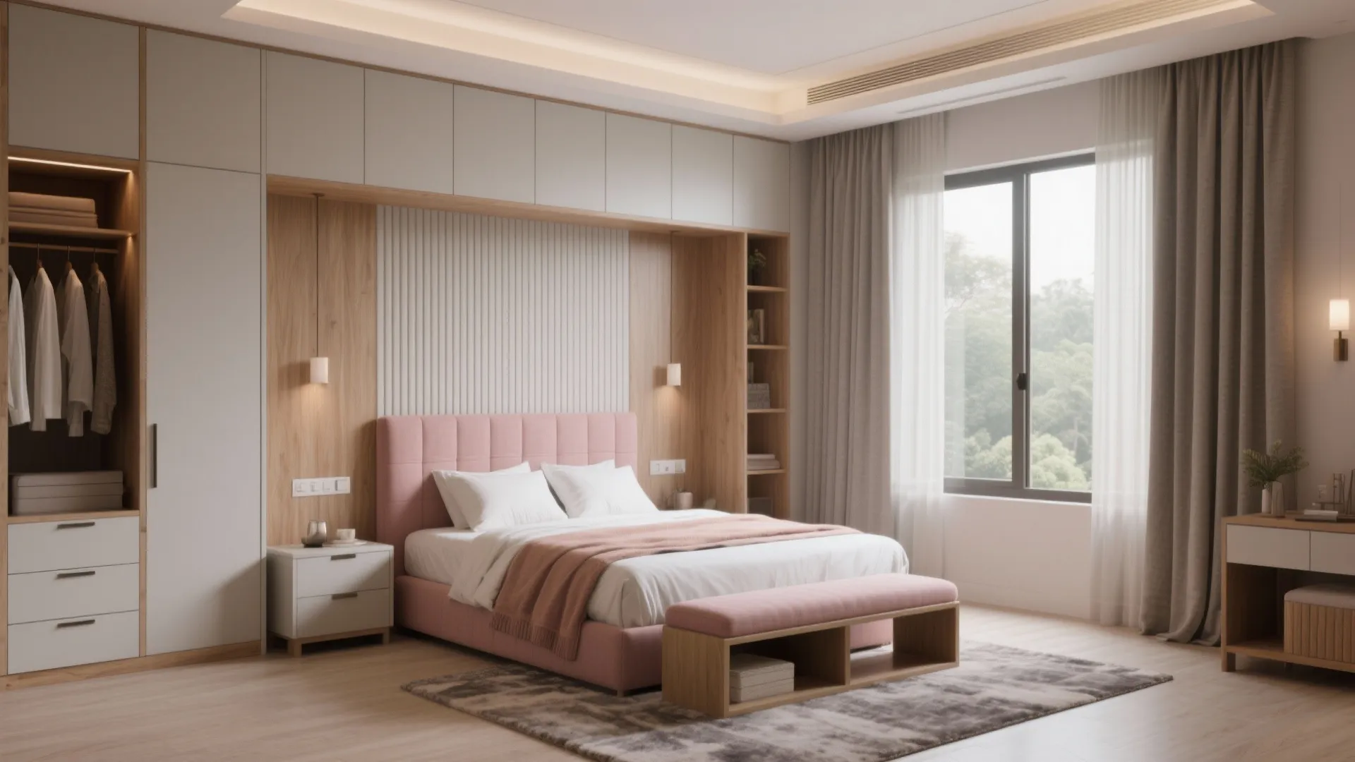 Storage-rich bedrooms with calm palettes