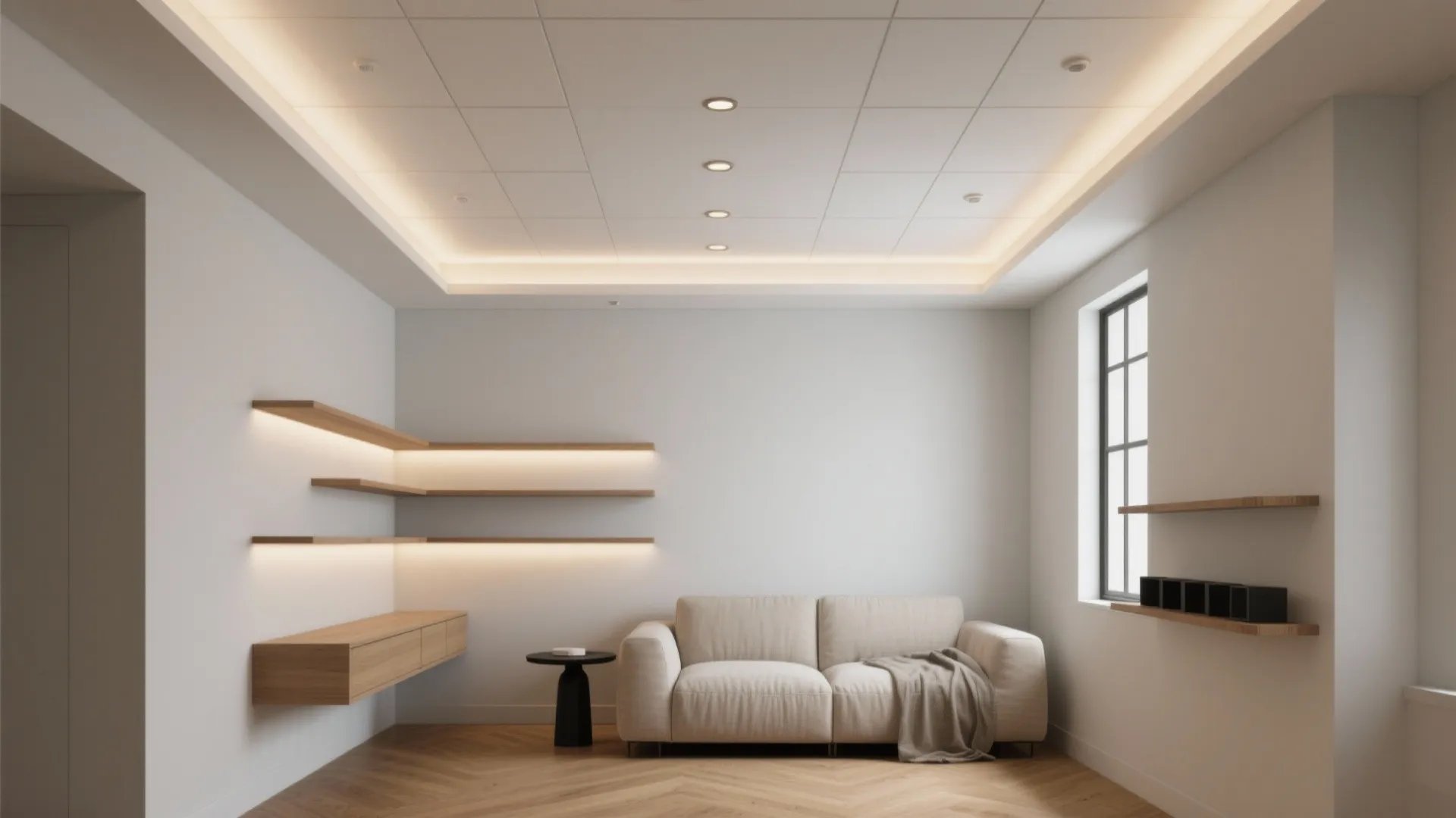 1) Calm Layers: Minimalist Ceiling Lighting + Clean Lines