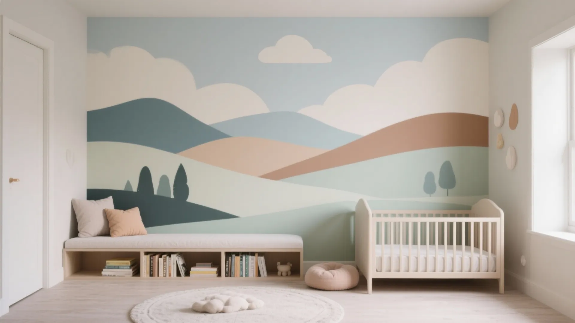 Playful Murals in a Calm Color Story