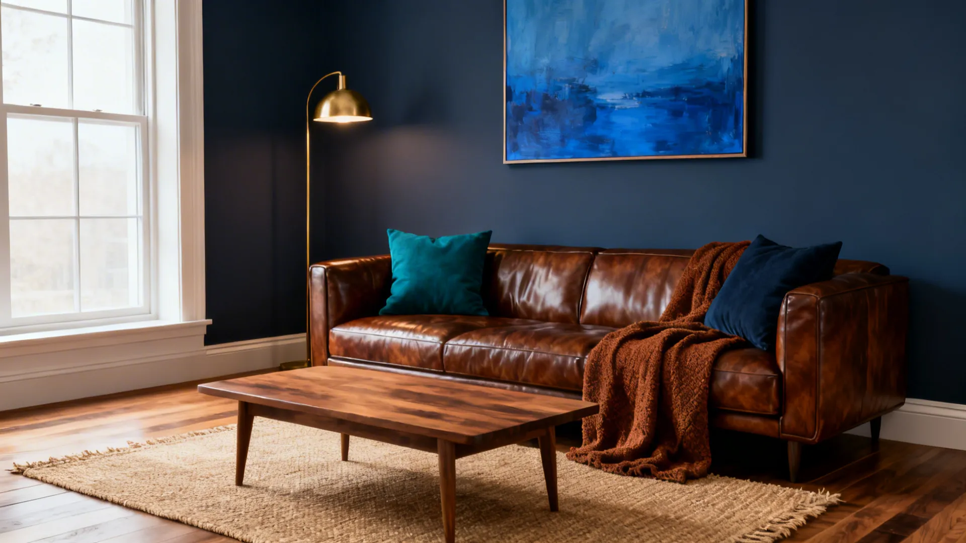 5 Living Room Decorating Ideas with Blue and Brown: Small-space friendly blue and brown living room ideas from a veteran interior designer