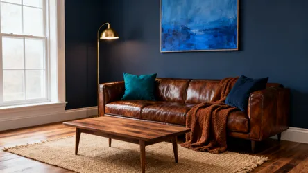 5 Living Room Decorating Ideas with Blue and Brown
