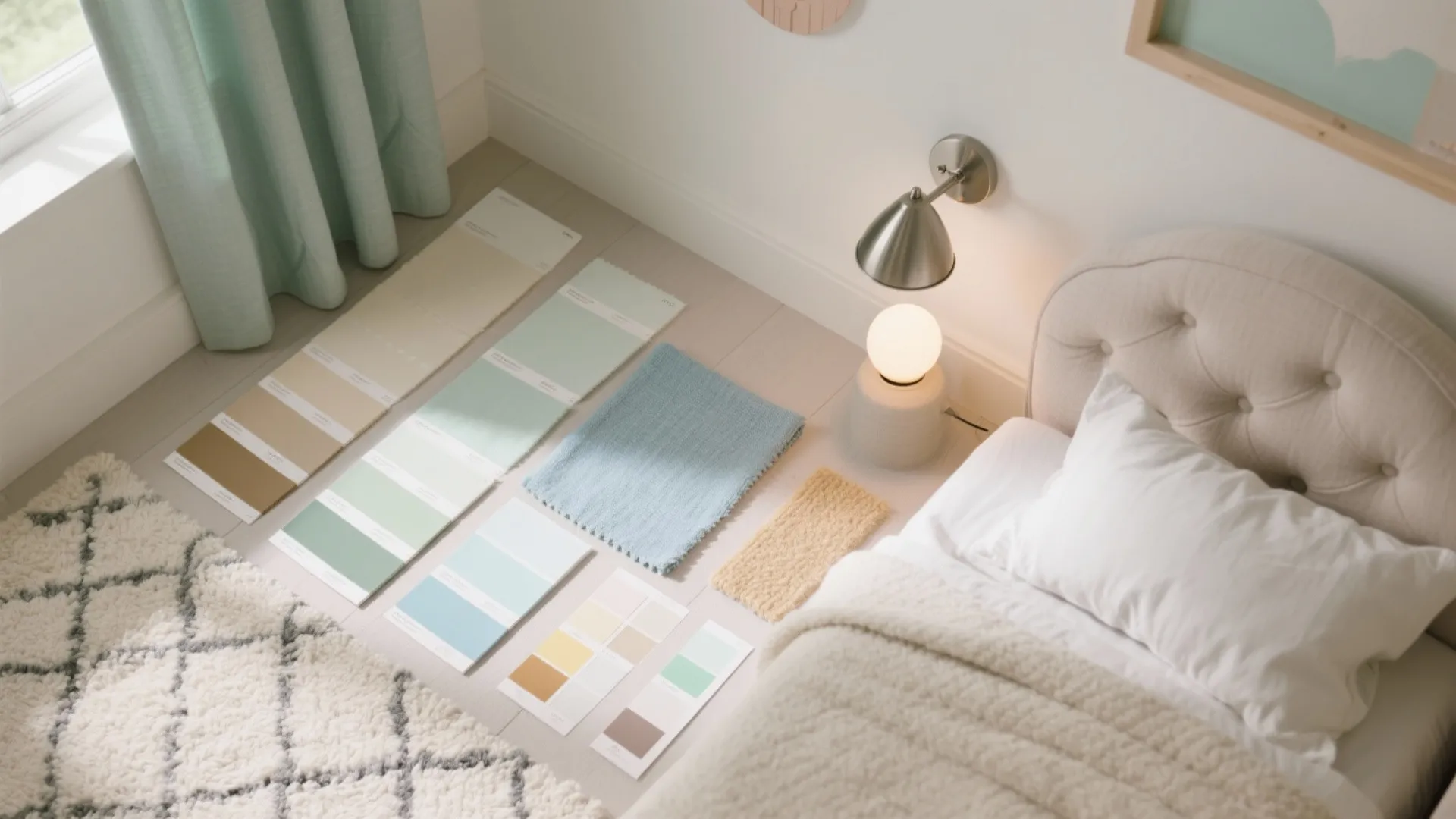 Calming palette, layered lighting, and acoustic comfort
