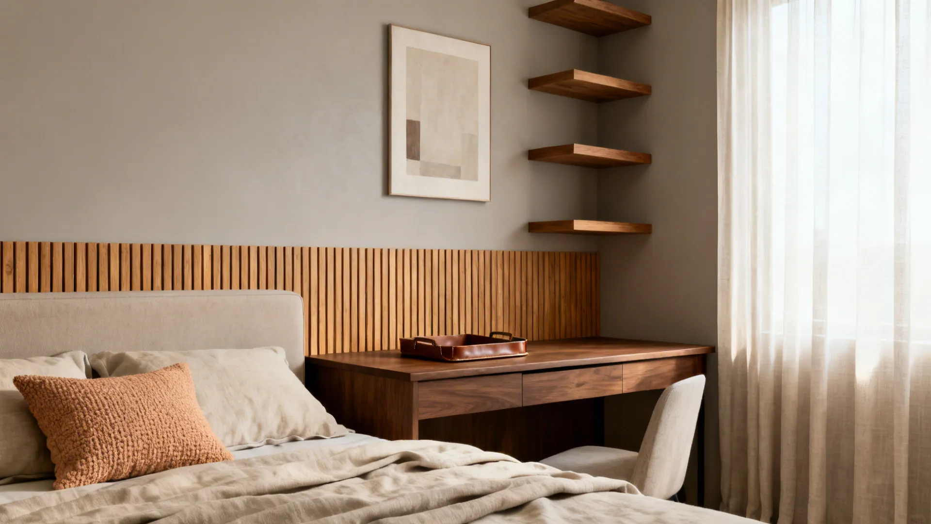 Calm Palette with Warm Wood Accents