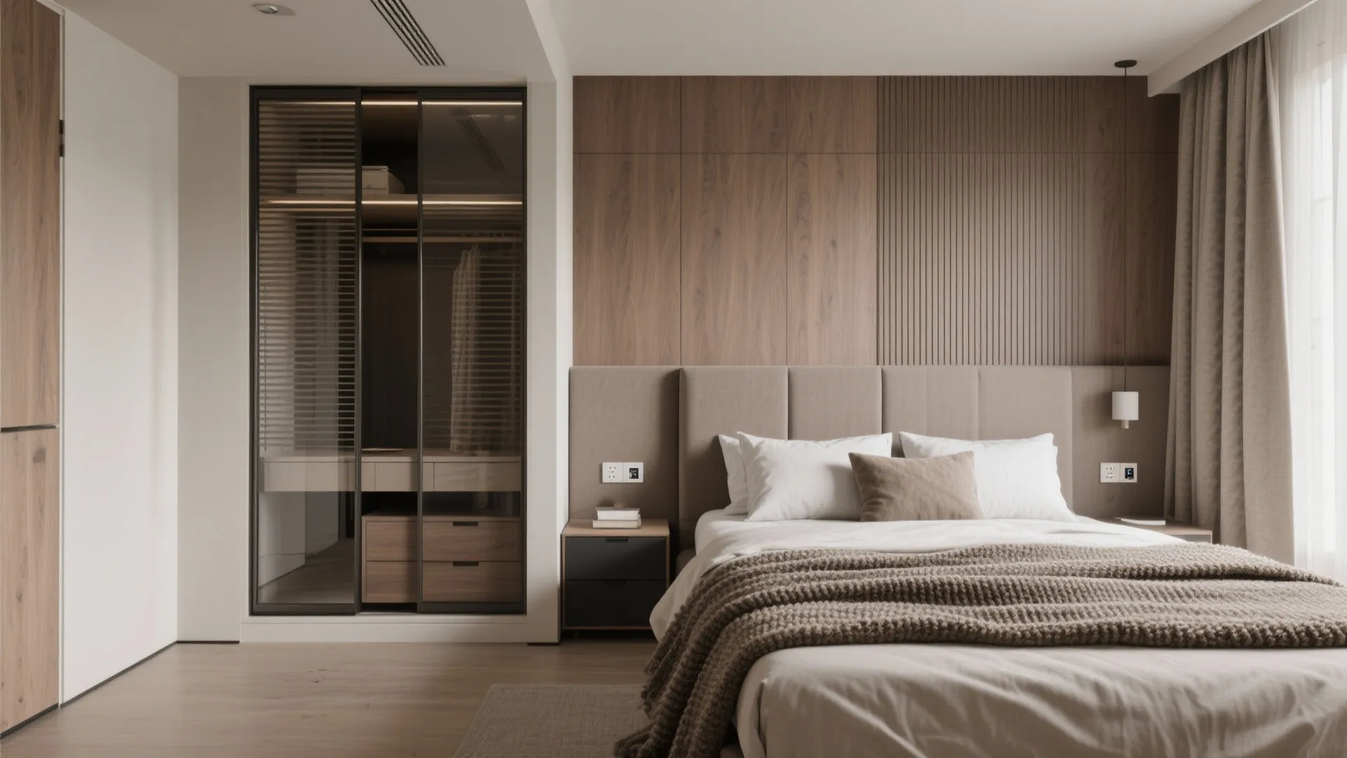 Primary bedroom: calm core with concealed functionality