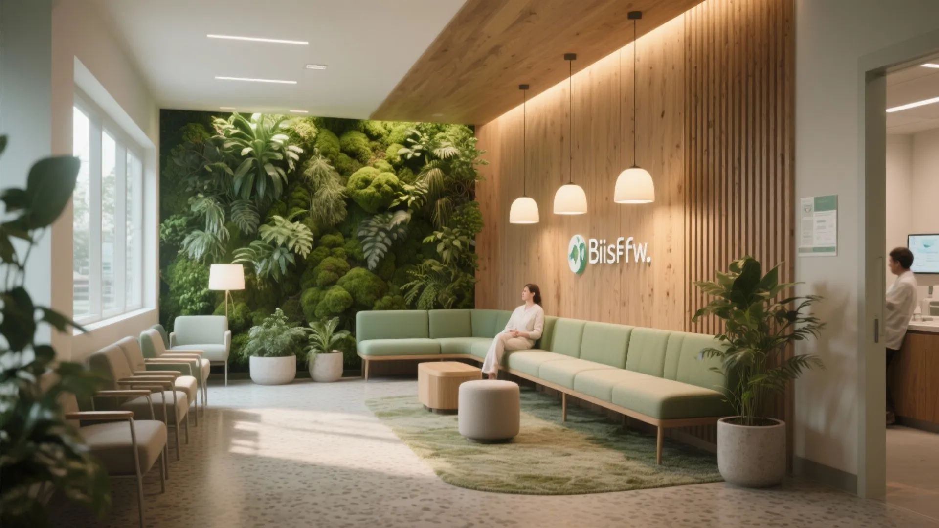 1. Calming Biophilic Reception