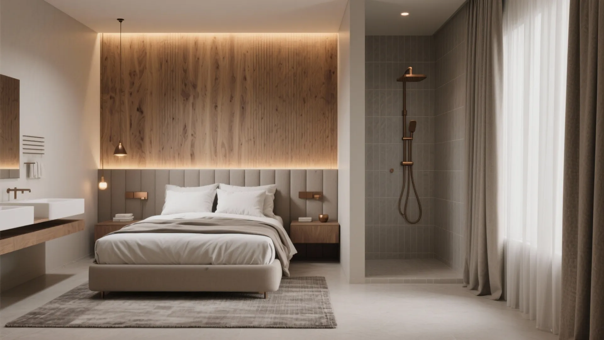 Calming Materials: Warm Wood, Soft Neutrals, and Acoustic Layers