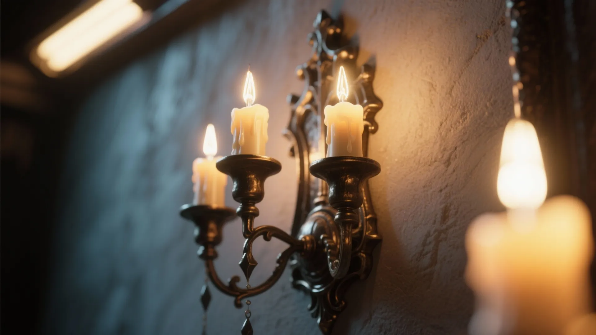 2. Layered Lighting with Candle-Style Bulbs