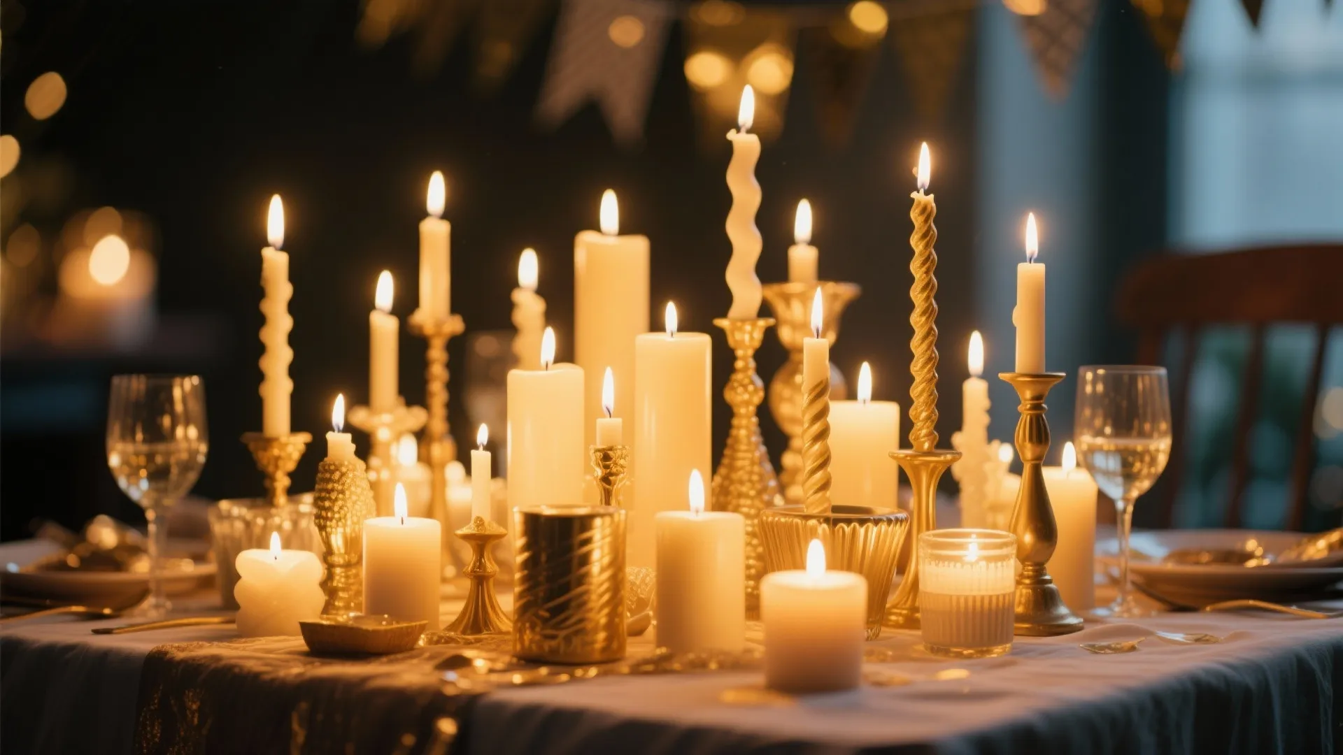 9. Mixed Height Candle Cluster