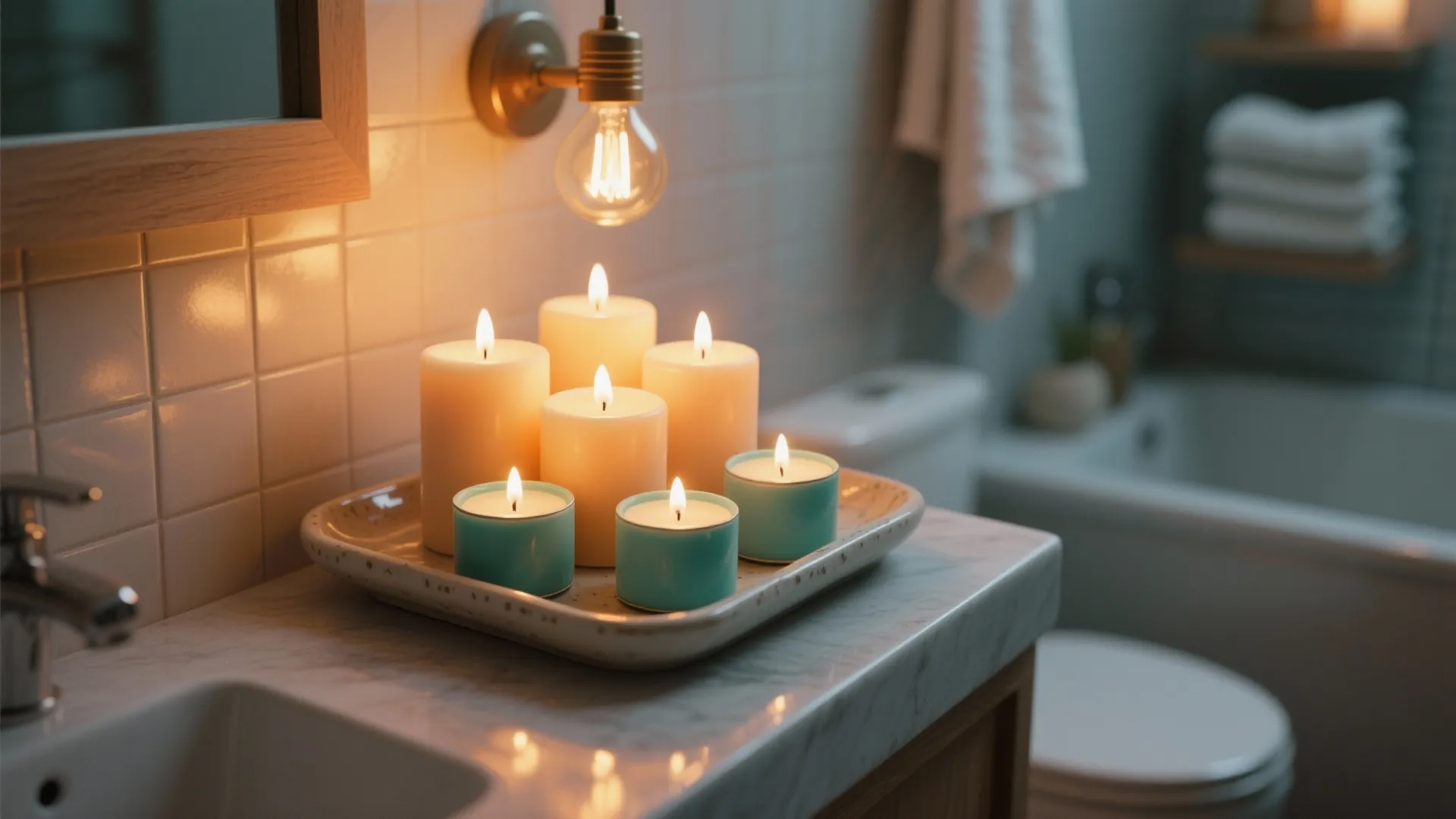 4. Seasonal lighting and candle clusters