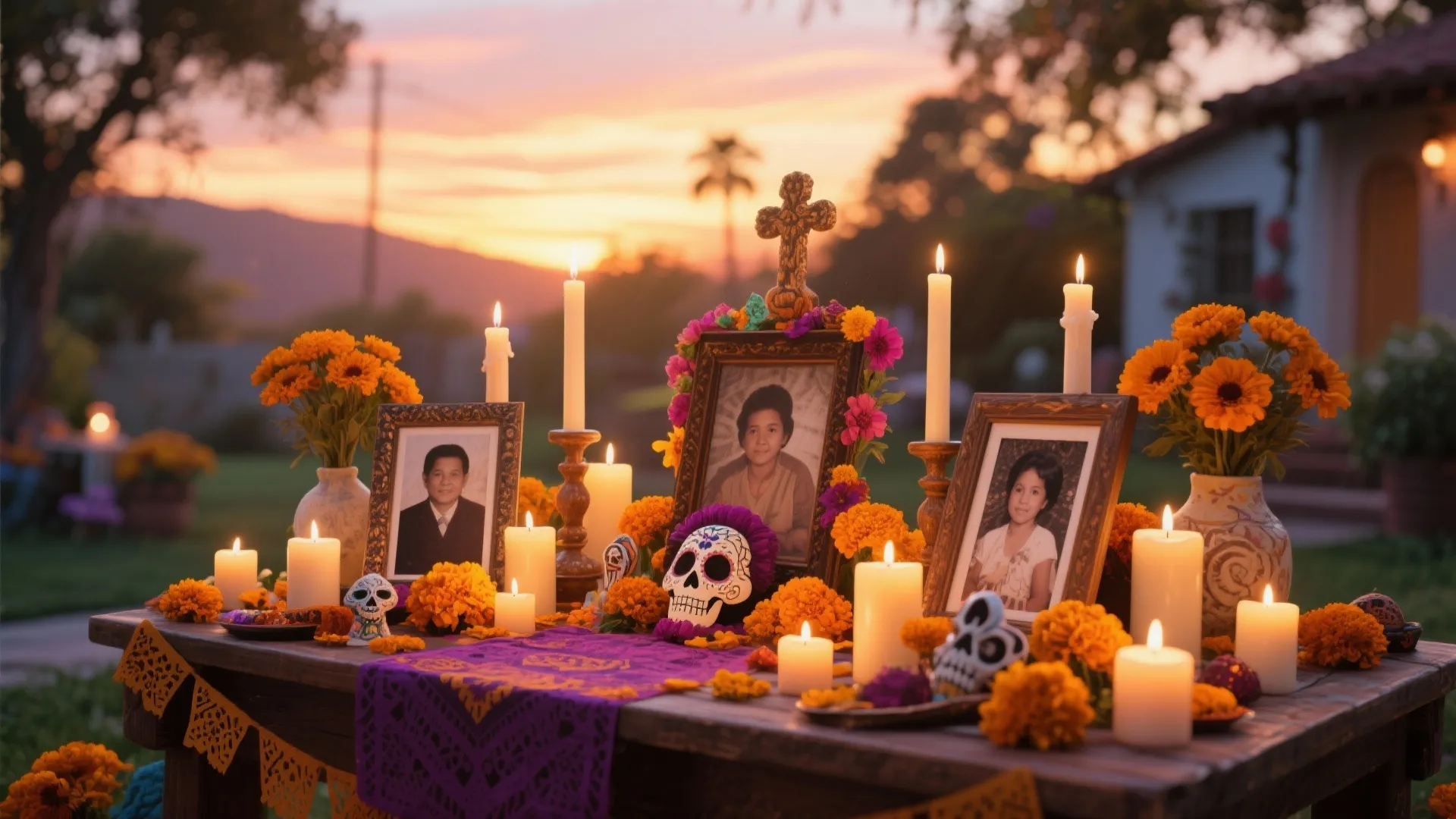 4. Candlelit Ofrenda Table