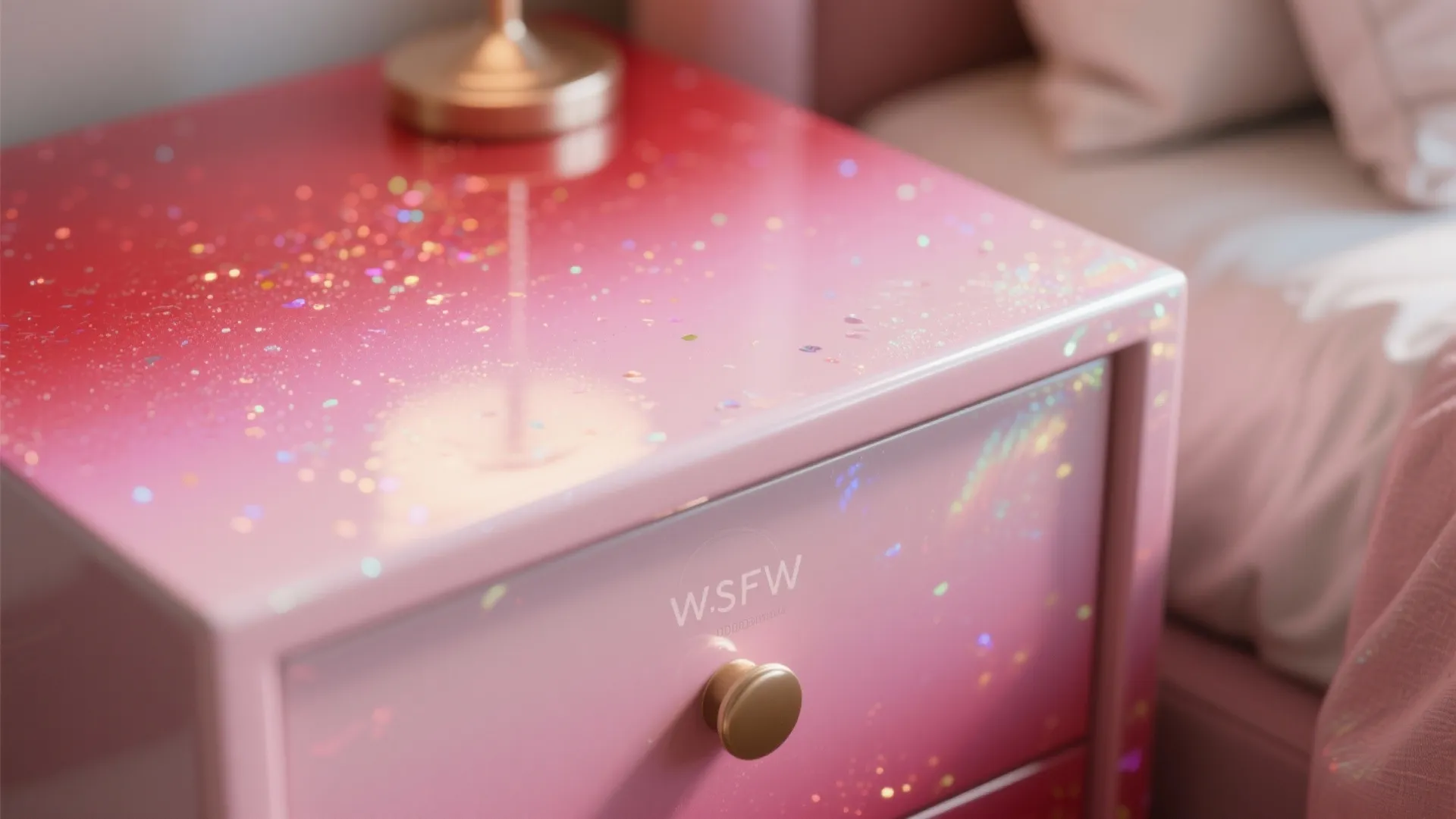 2. Candy- and pearl-finish ombré on nightstands