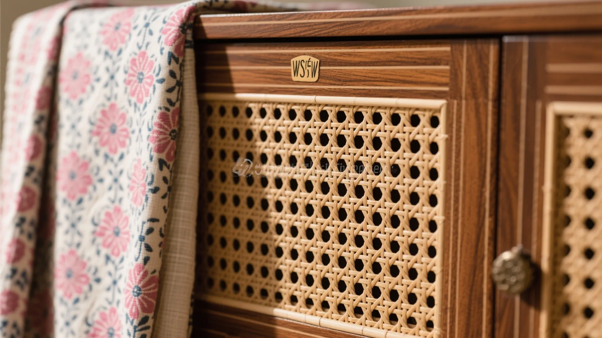 4) Warm wood, cane, and Jaipur textiles for soul