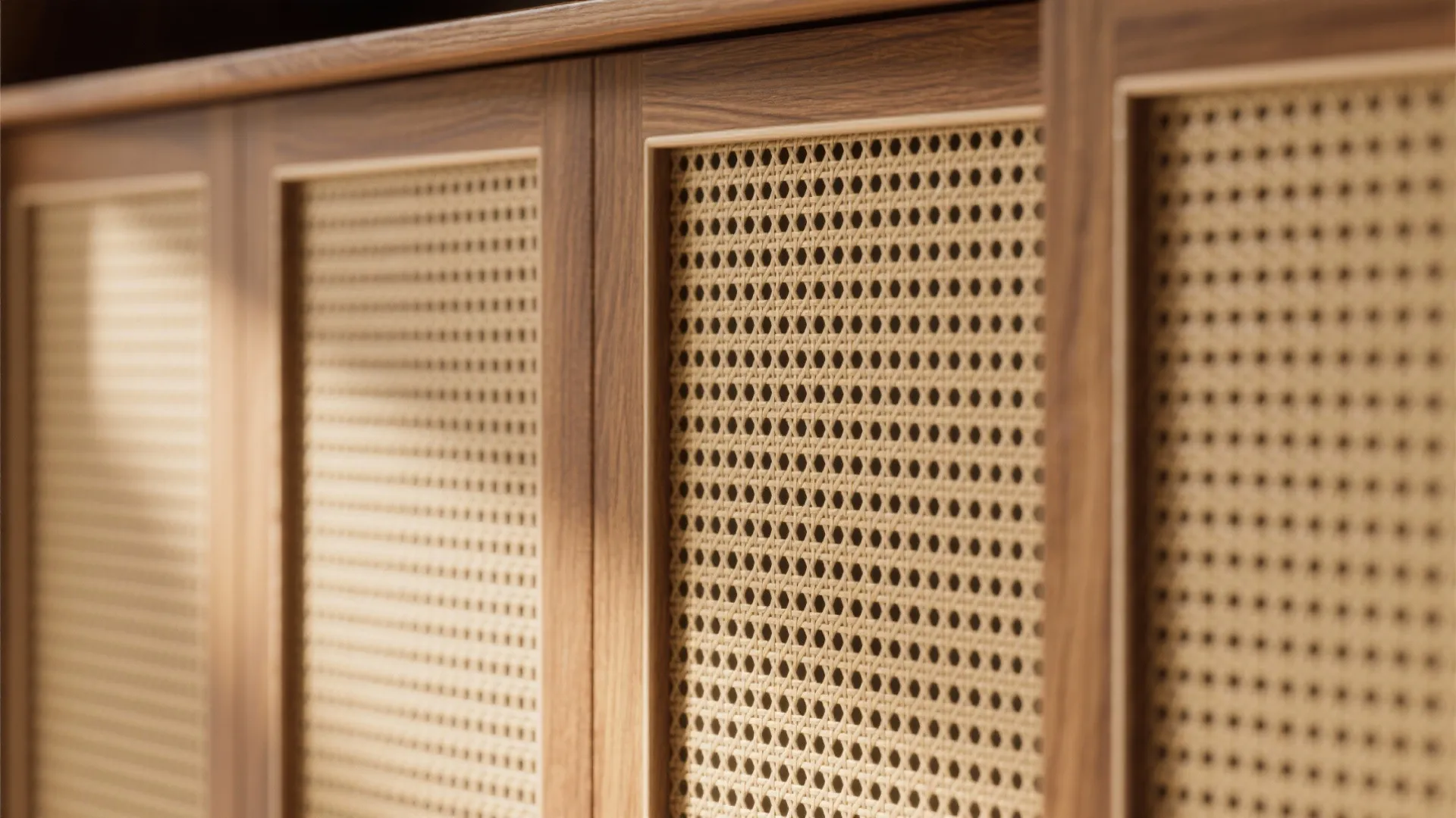 Warm wood and cane for a tropical-modern vibe