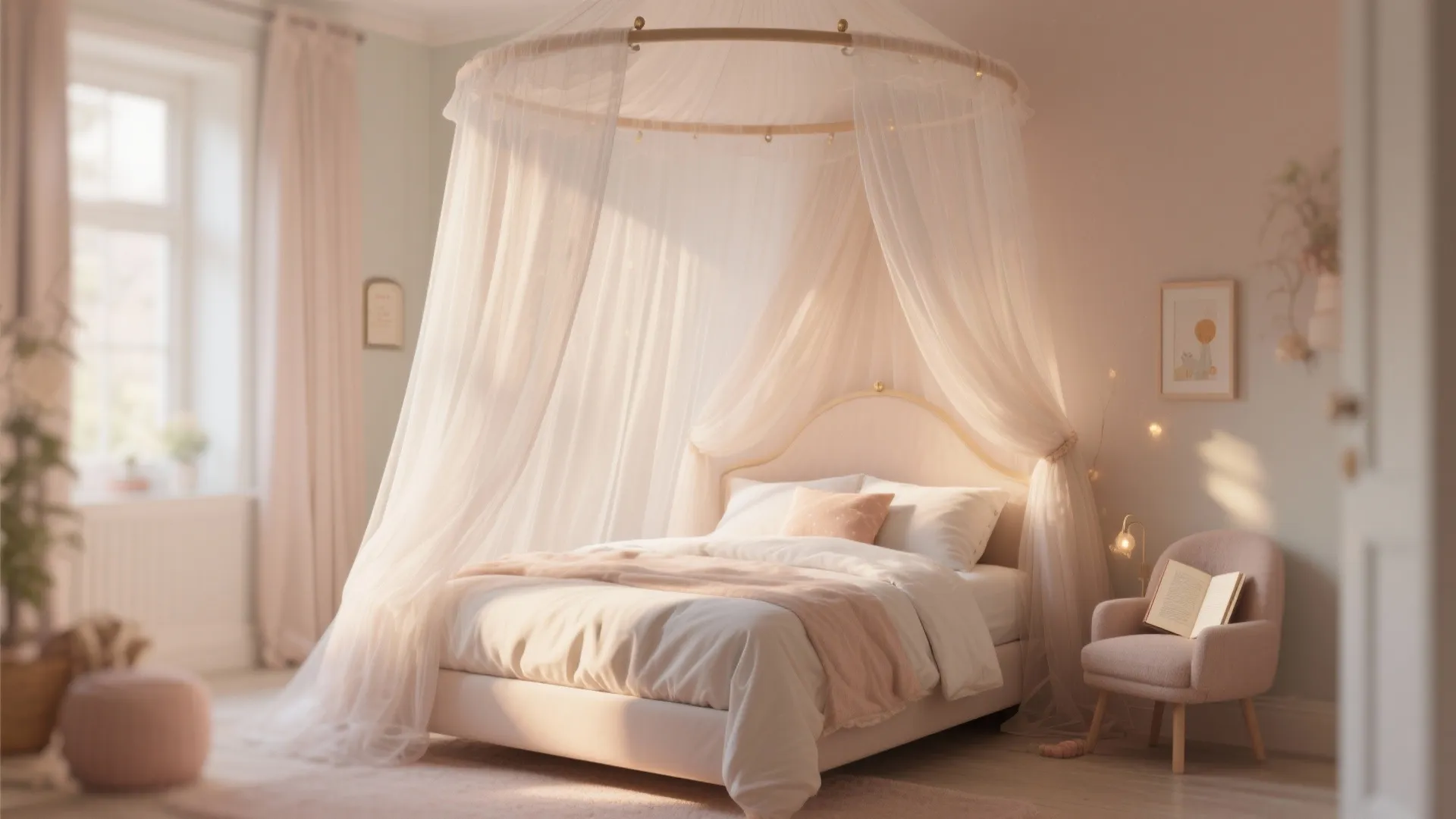 2. Canopy or Draped Bed for Instant Fairytale