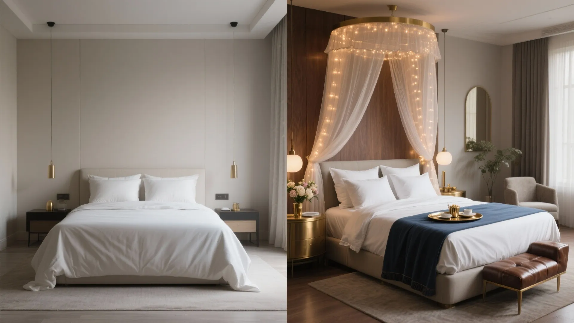 Canopy Drapes and Hotel-Style Bed Styling