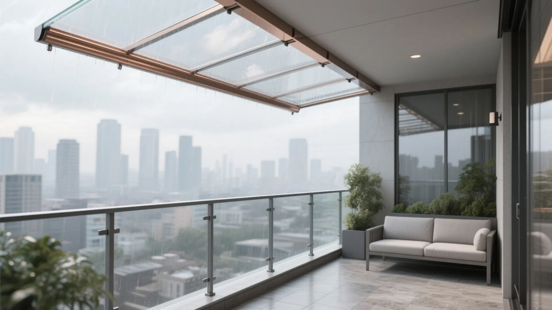 3) Glass or Polycarbonate Canopy with UV Film