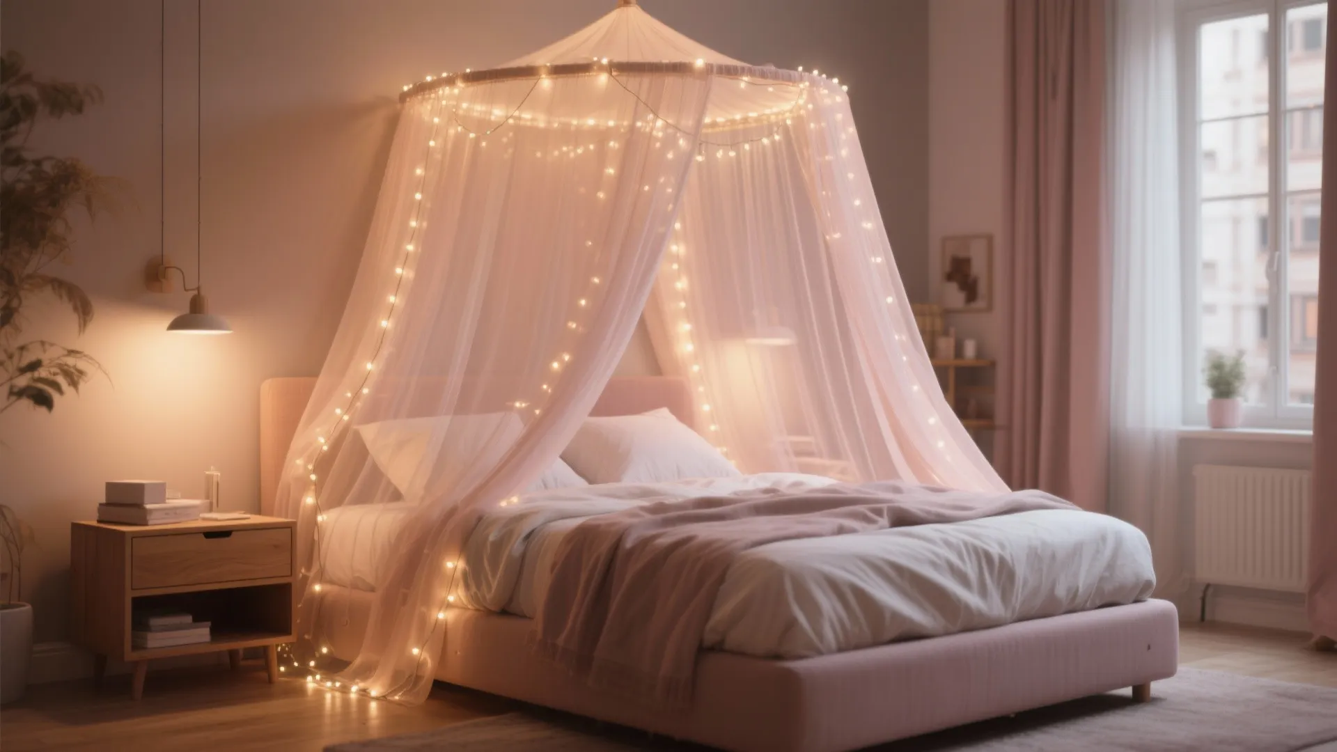 A Canopy Cocoon to Frame the Bed