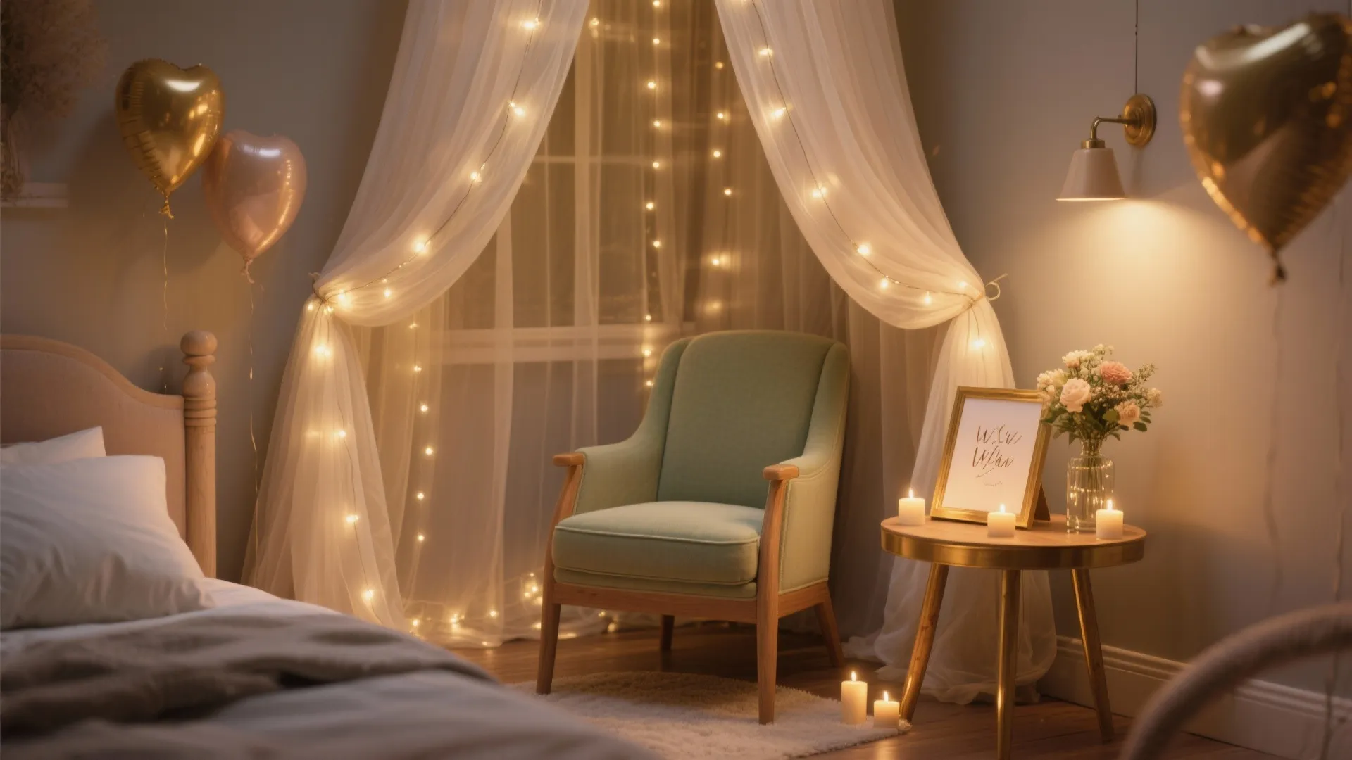 Cozy Canopy Corner With Fabric & Fairy Lights