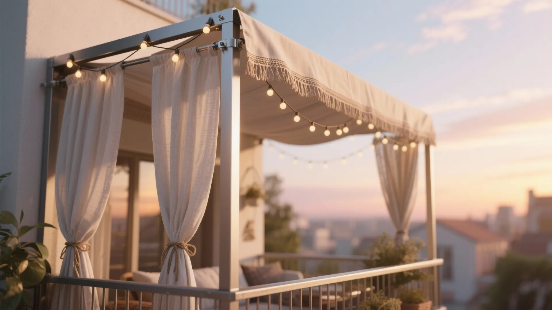 5. Minimalist canopy with weatherproof textiles