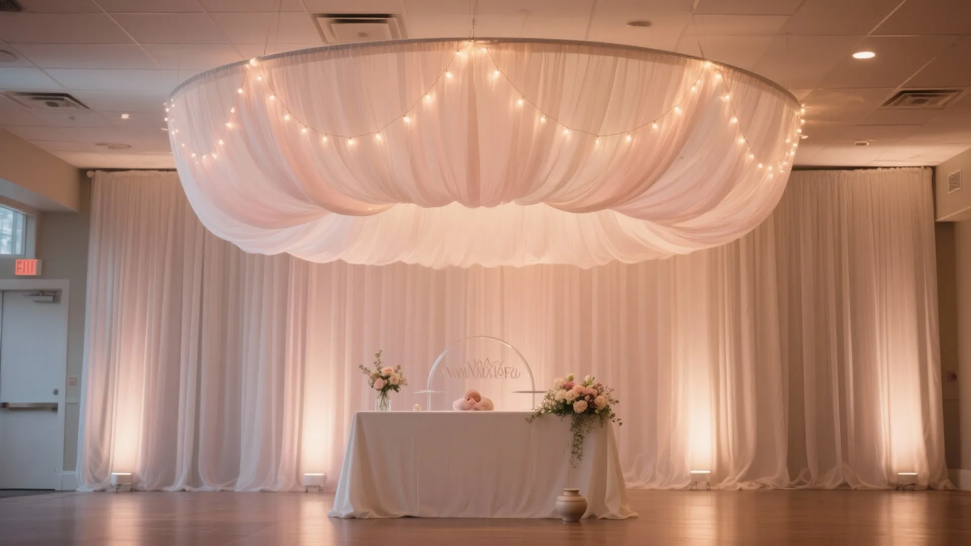 2) Ethereal Drapes + Fairy Lights: A Canopy That Glows