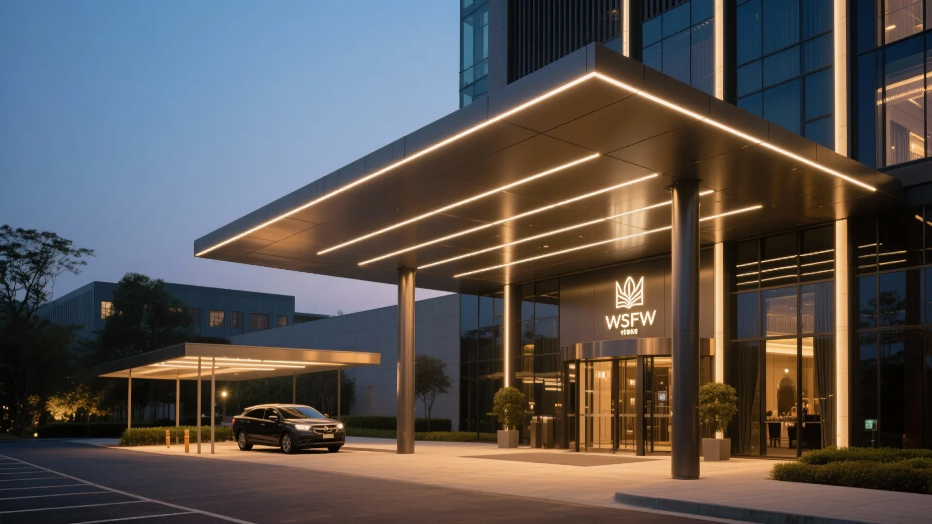 Grand Entry Canopy With Integrated Lighting