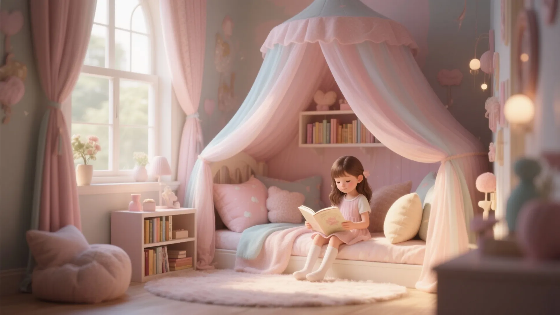 1. Whimsical Canopy Reading Nook