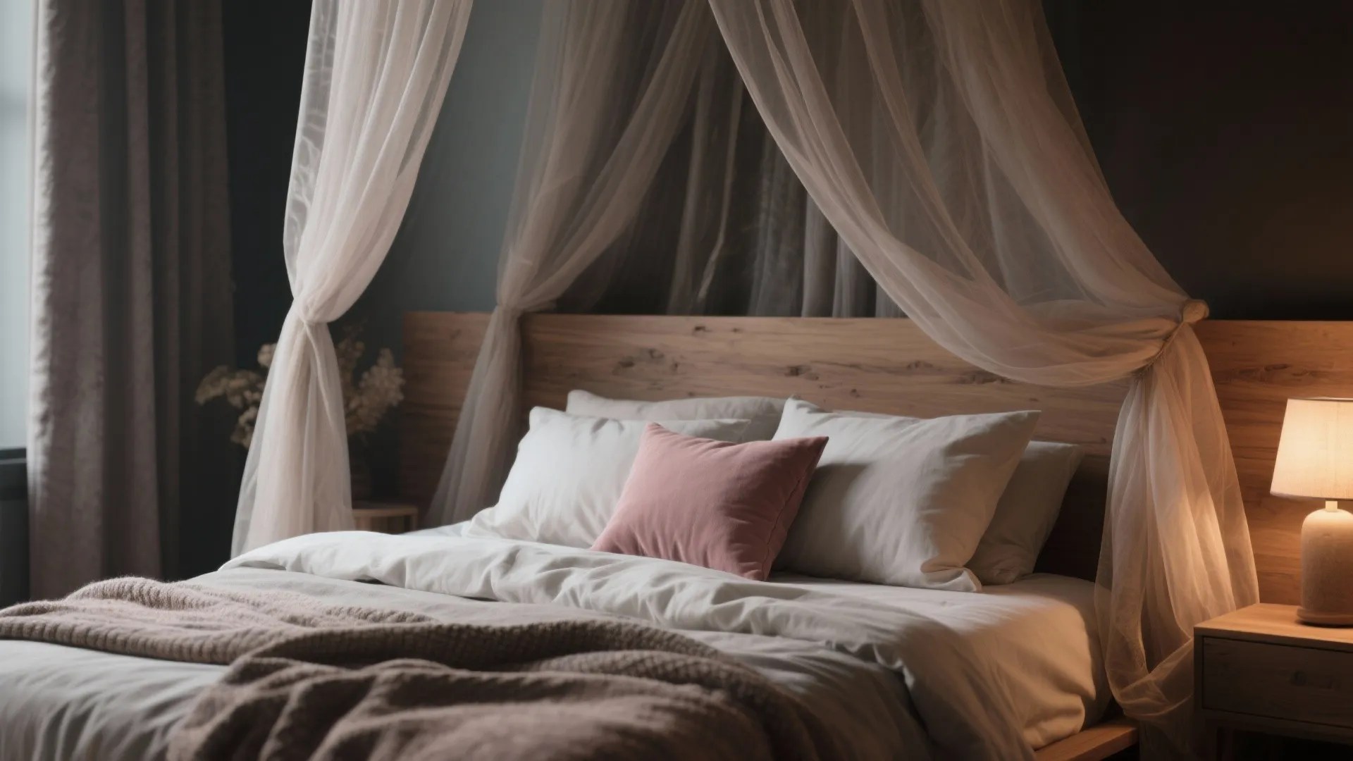 1. Moody canopy and layered textiles