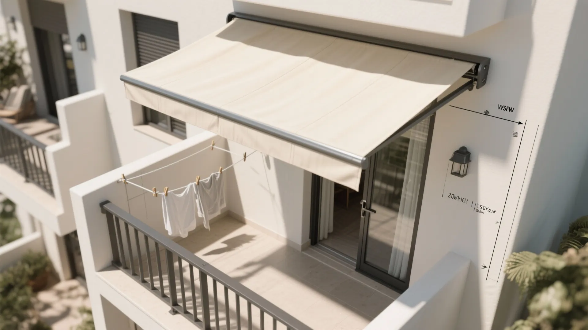 Idea 3: Retractable fabric canopy or manual louvers