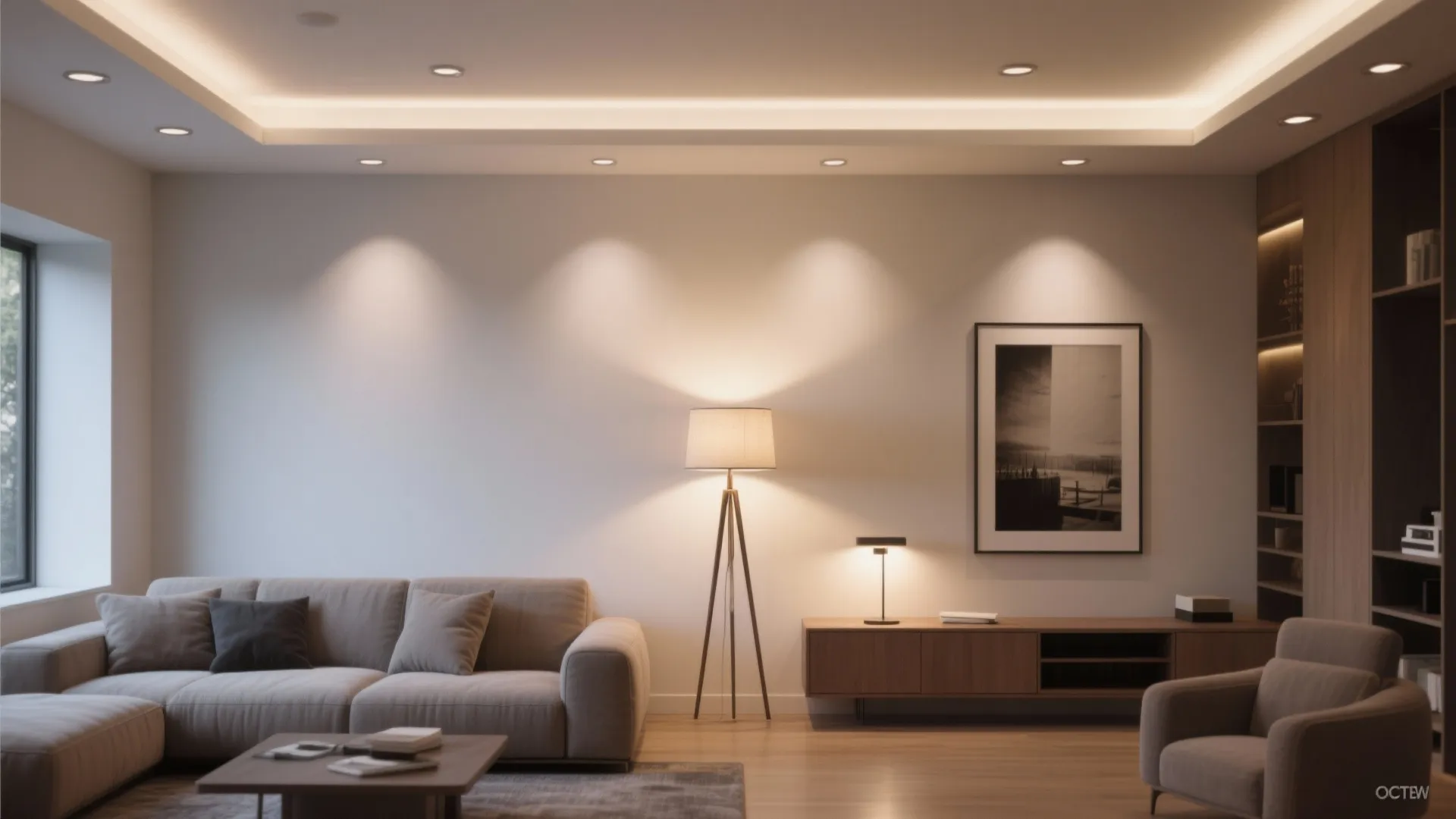 3. Combine cans with accent lighting