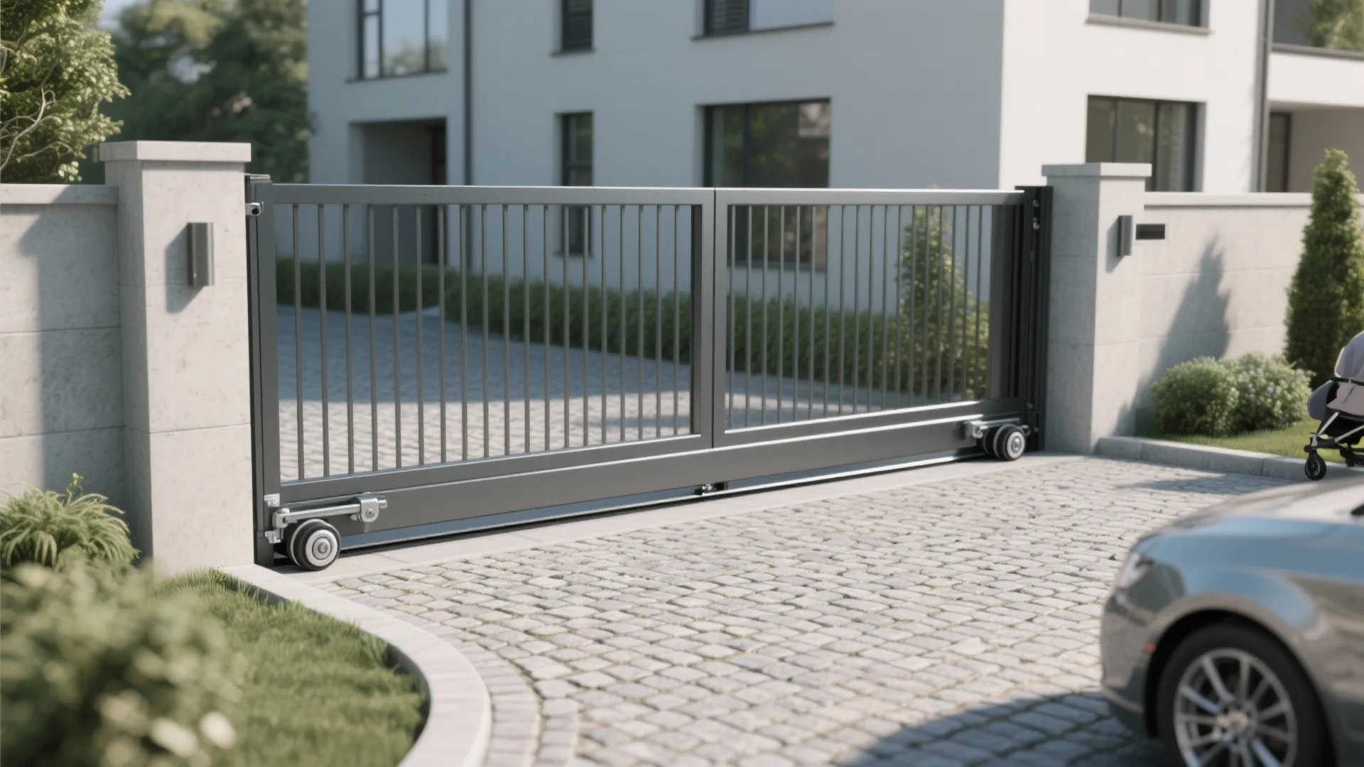 Cantilever Sliding Gate for Uneven Ground