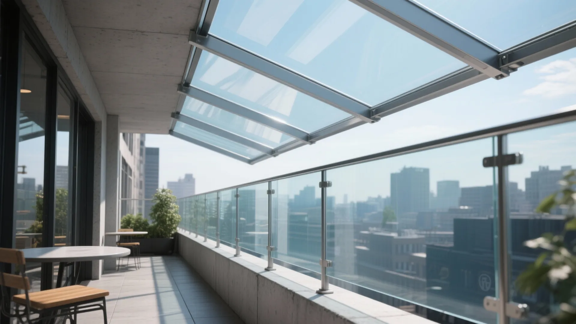 Cantilevered Glass or Metal Canopy (Zero Posts)
