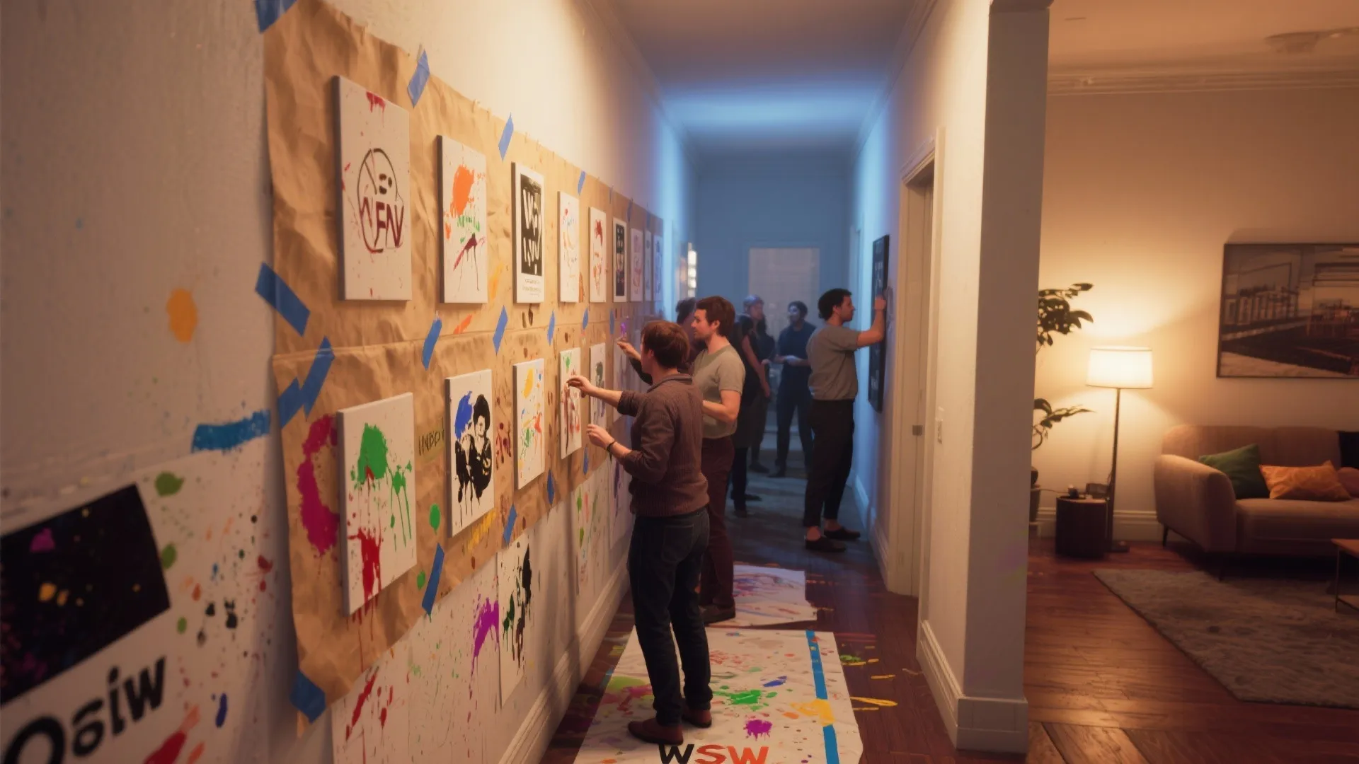 2. Vertical Canvas Wall: Communal Mural