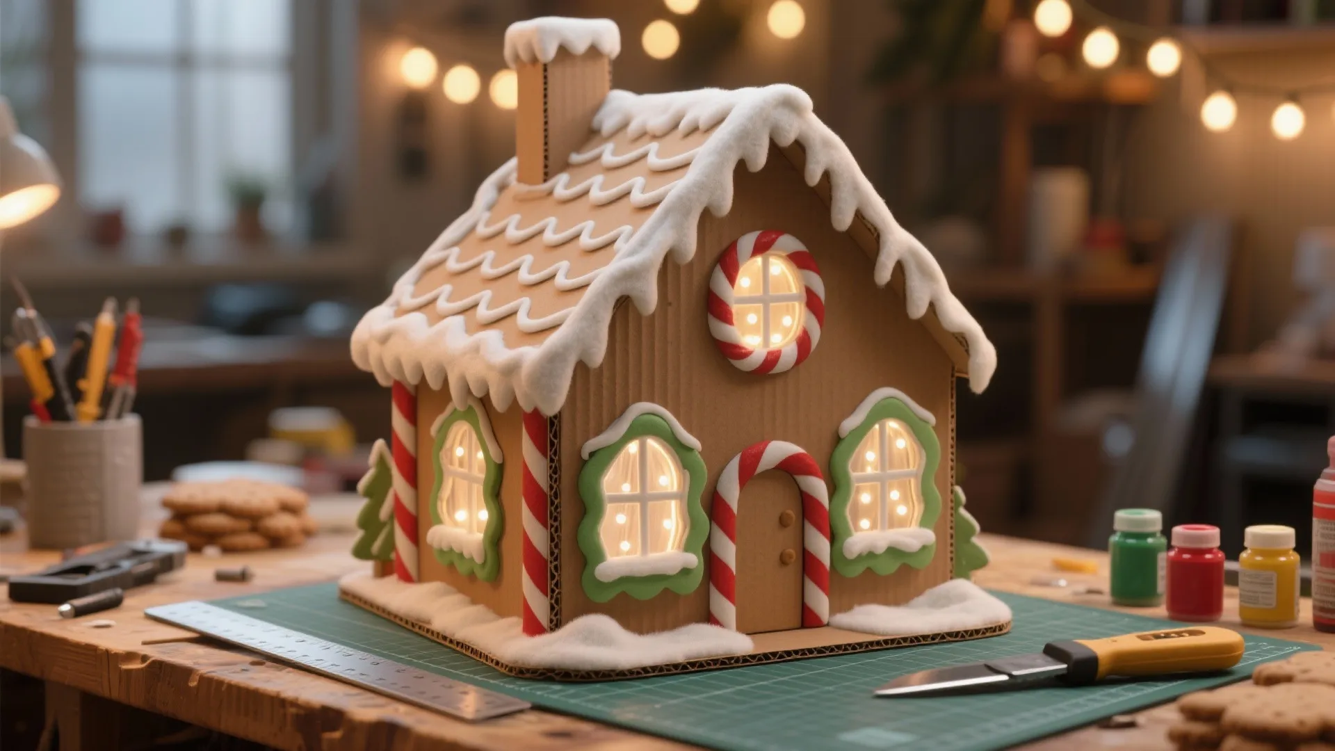 Gingerbread House DIY Cardboard: Creative Crafting Guide: 1 Minute to a Festive Cardboard Gingerbread House—No Baking Needed!