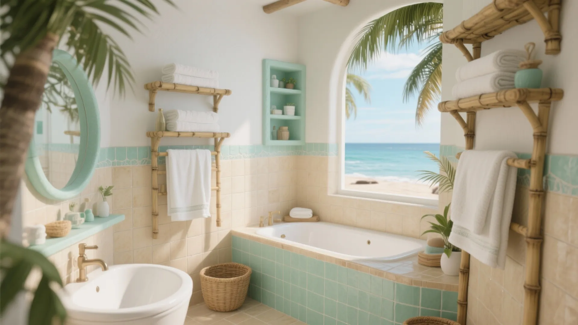5 Beach Bathroom Decor Set Ideas