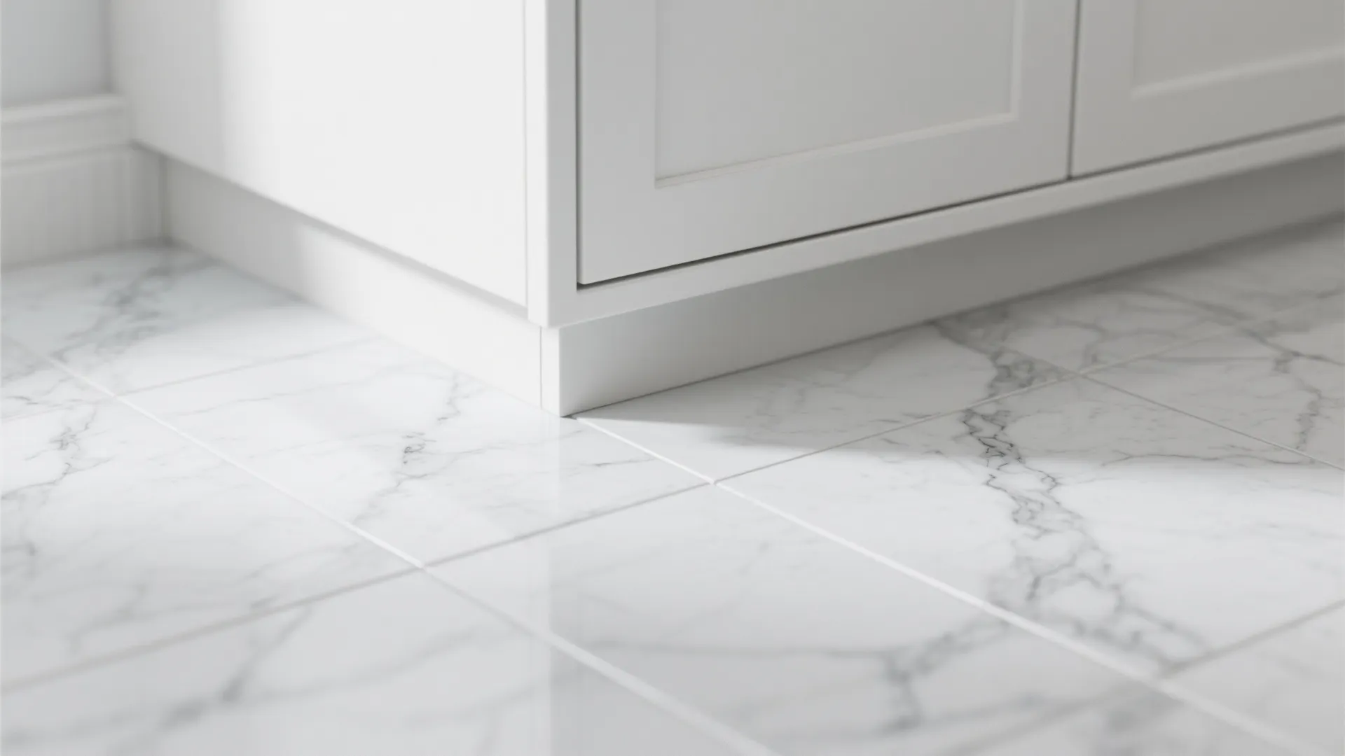 1. Classic Carrara-Style Porcelain Tiles