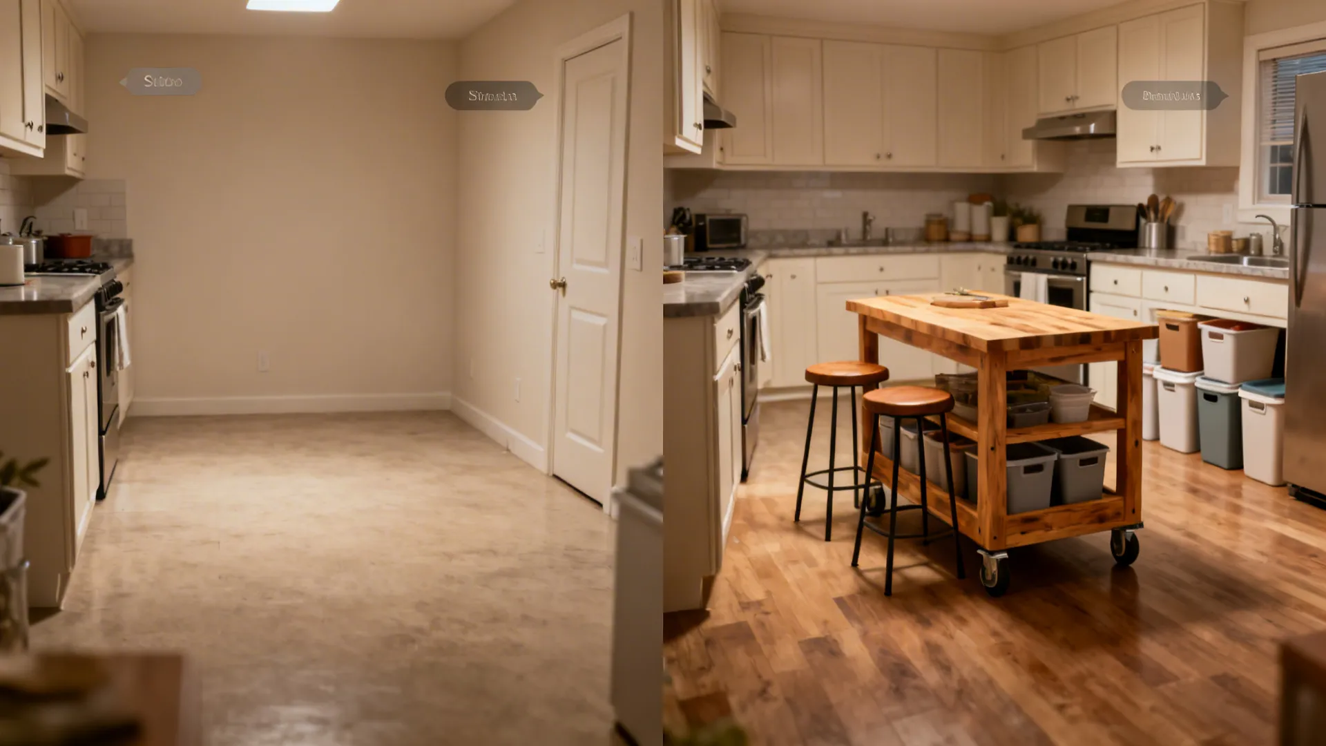 Mobile Island Cart as Breakfast Counter