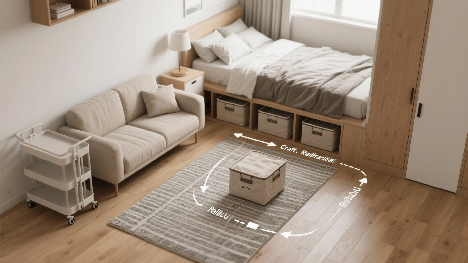 Under-bed and rolling cart combo