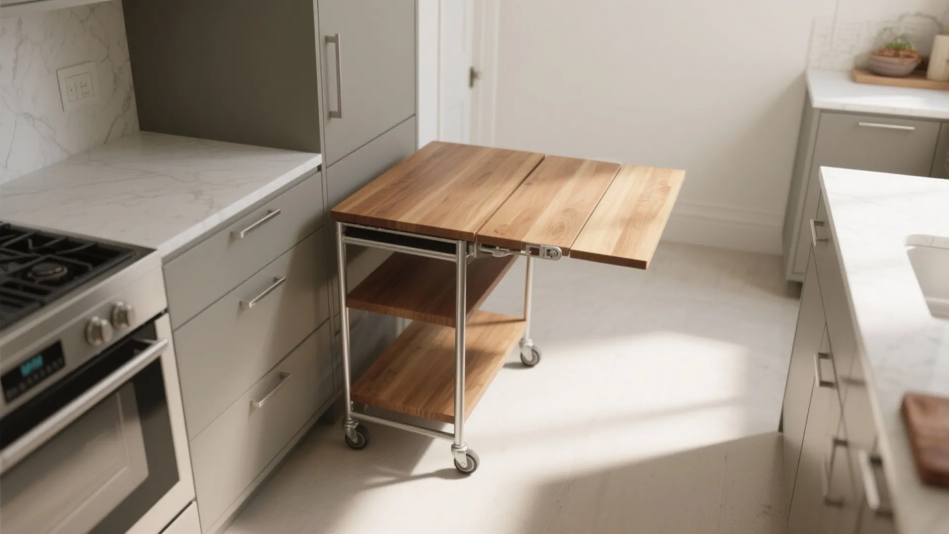 Slimline multipurpose islands on casters