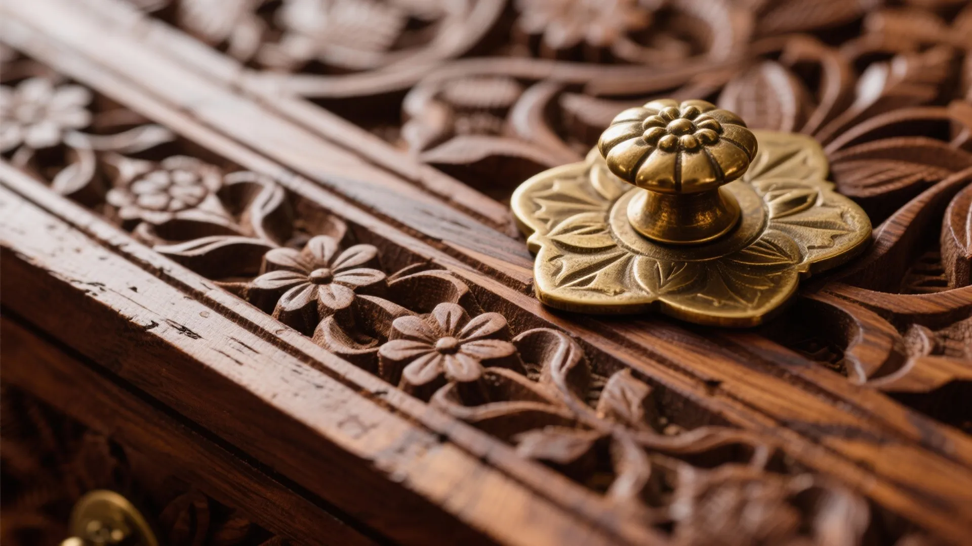 Carved Wood and Brass: Timeless Accents